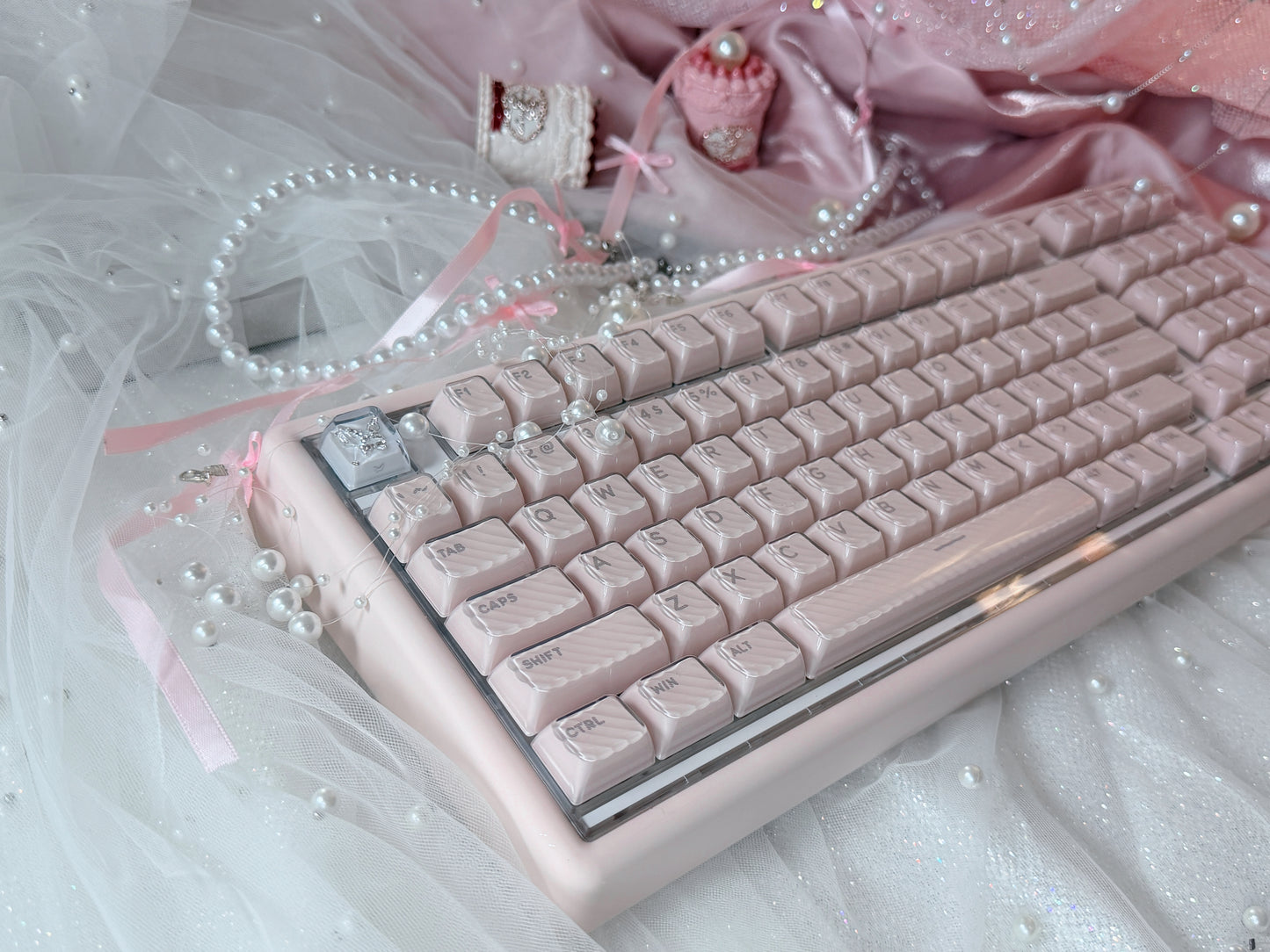 Unboxing Sample For Sales ONLY 1 Instock ainbell base99 pale pink silent switch tri-mode wireless mechanical keyboard
