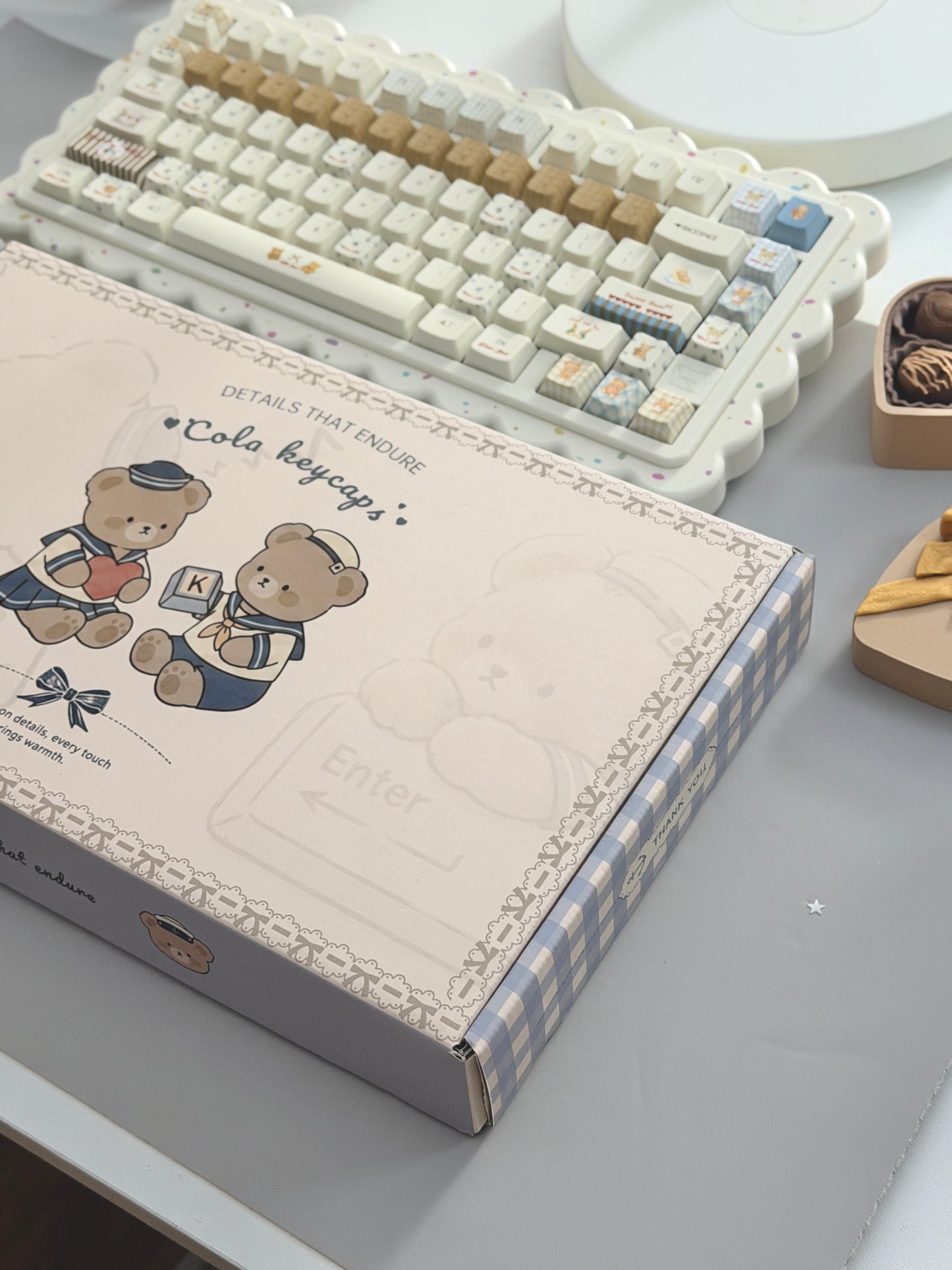 ONLY 1 Instock Prebuilt Aluminum Customized Mechanical Keyboard Cookies75 Cream Sugar Set