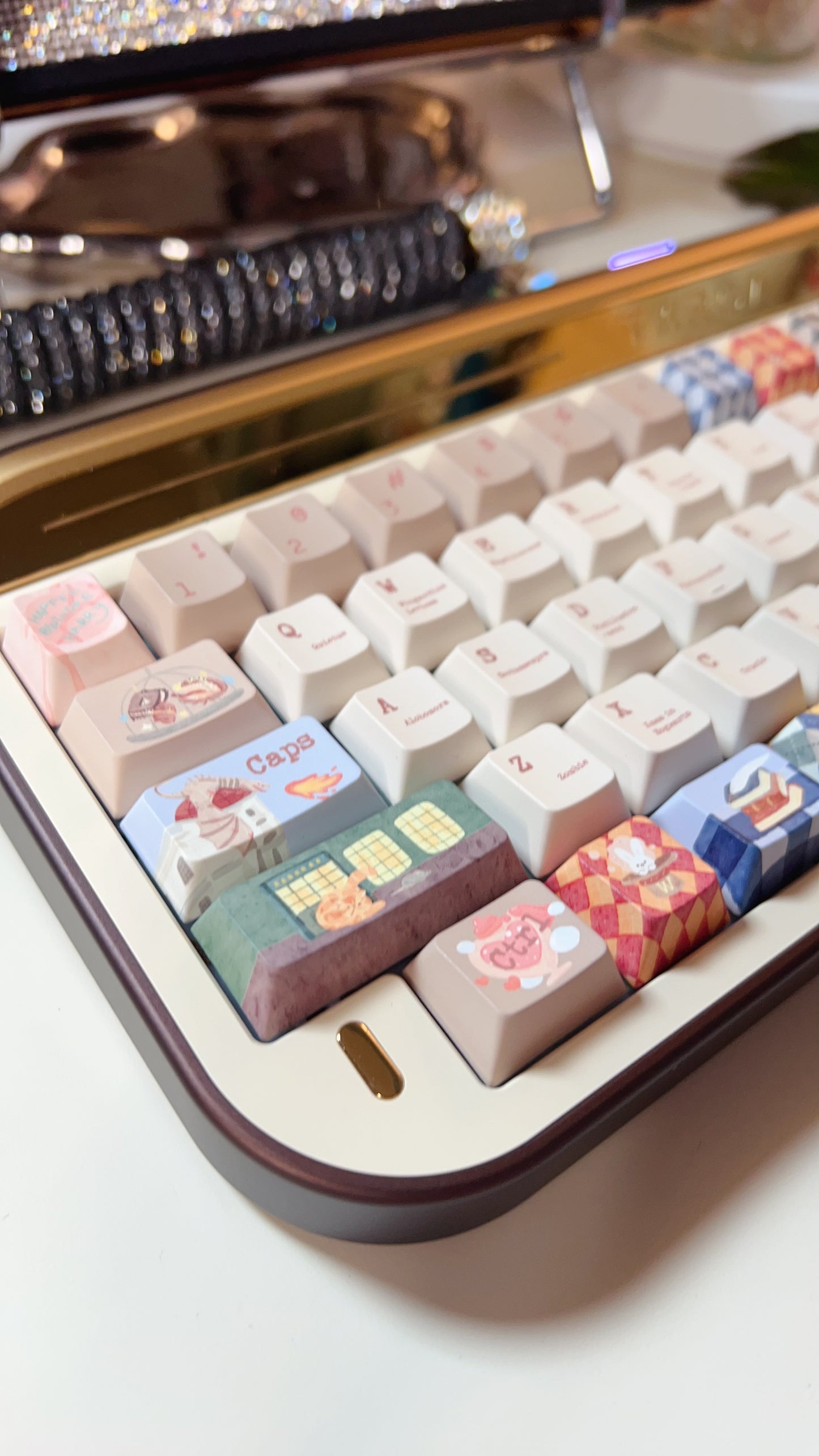 【Preorder】Prebuilt Targa65 Brown Aluminum Customized Mechanical Keyboard Harry Potter Theme