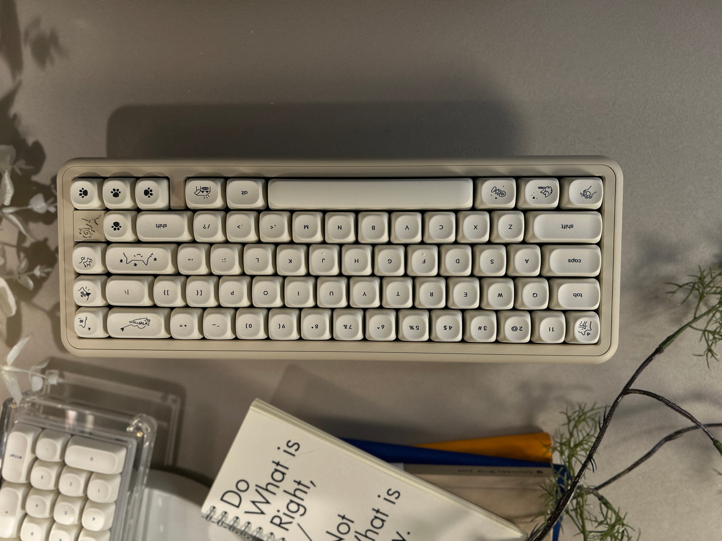 ONLY 1 INSTOCK Prebuilt Aluminum Customized Mechanical Keyboard ROSE65 Creamy white set
