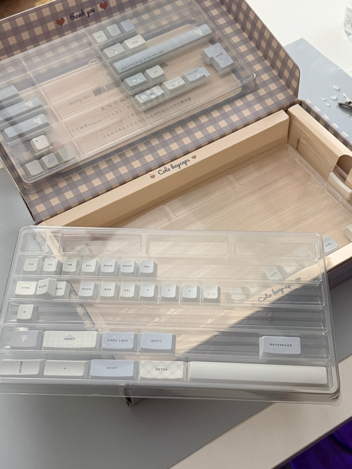 PREORDER Prebuilt Aluminum Custom Mechanical Keyboard Cookies75 Blue White Sugar Set
