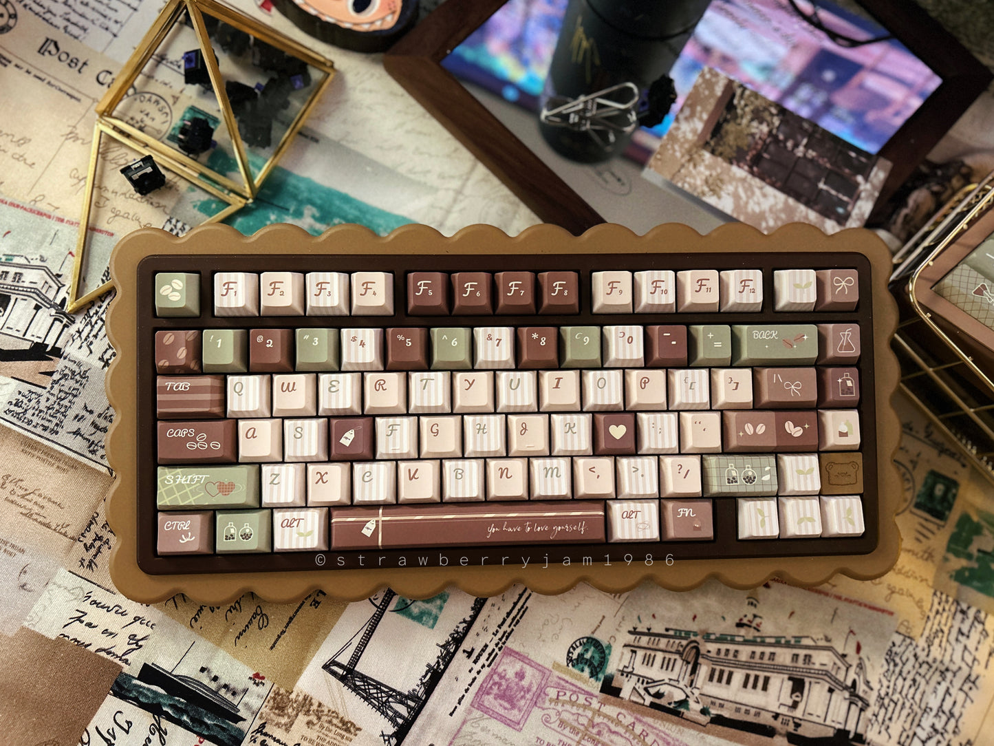 #0172 Matcha Latte Green Coffee Keycap Cherry Profile