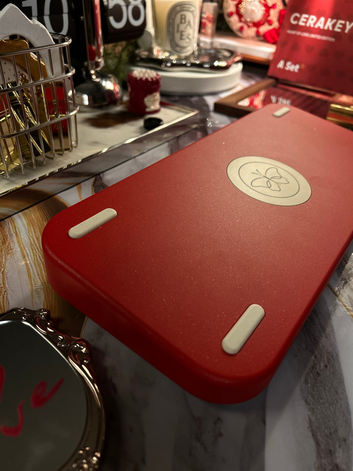 ONLY 1 INSTOCK Prebuilt Aluminum Customized Mechanical Keyboard Red Targa65 Cerakey Valentine Heart Set