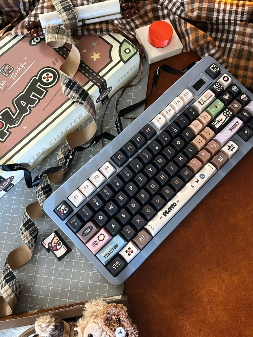 ONLY 1 Instock Prebuilt Aluminum Customized Mechanical Keyboard Matrix Meta75 Istanbul Dirty Blue Set (With Switch & Keycaps)