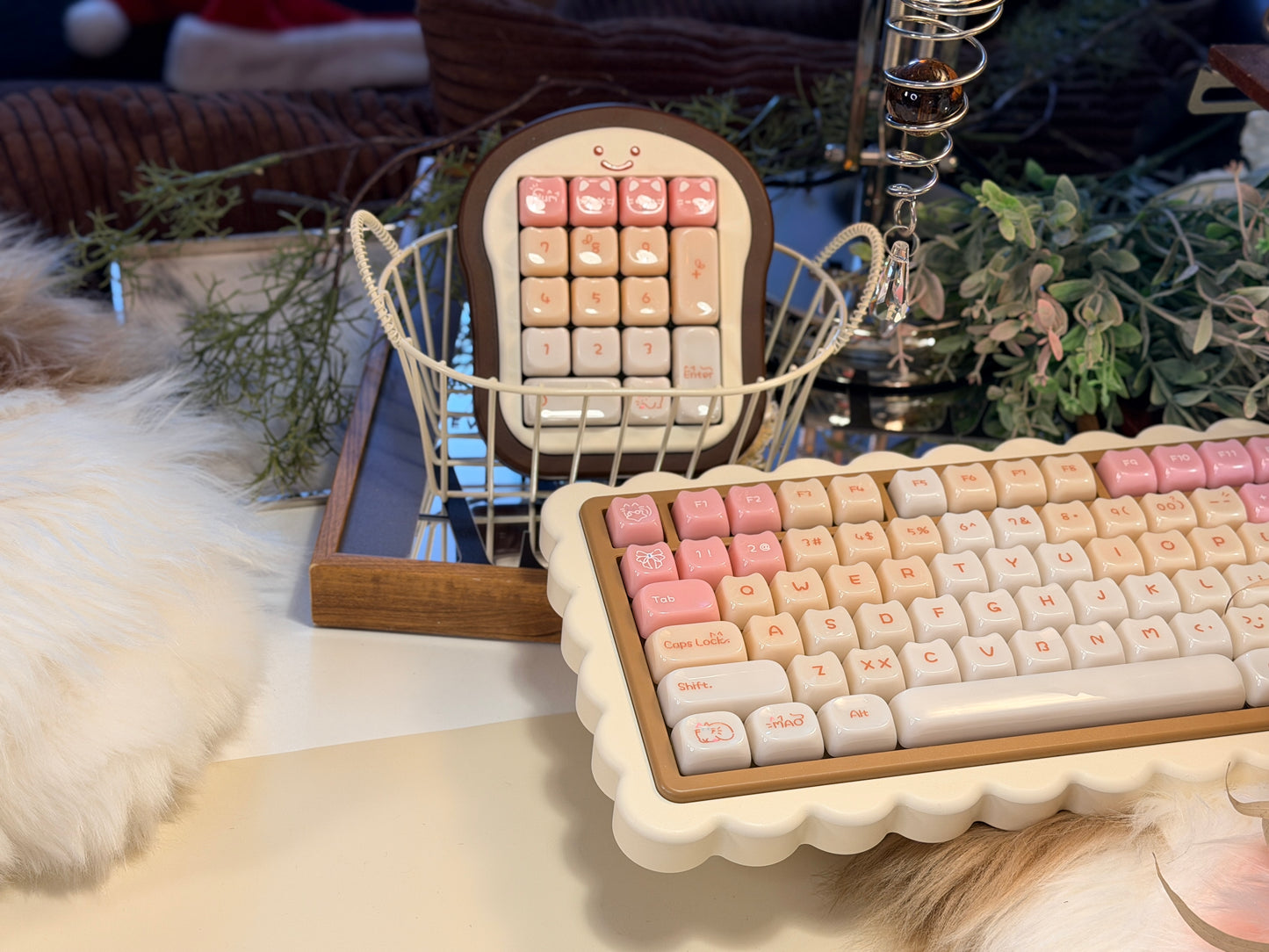 ONLY 1 Instock Prebuilt Aluminum Custom Mechanical Keyboard Cookie75 & Toast Pad Set