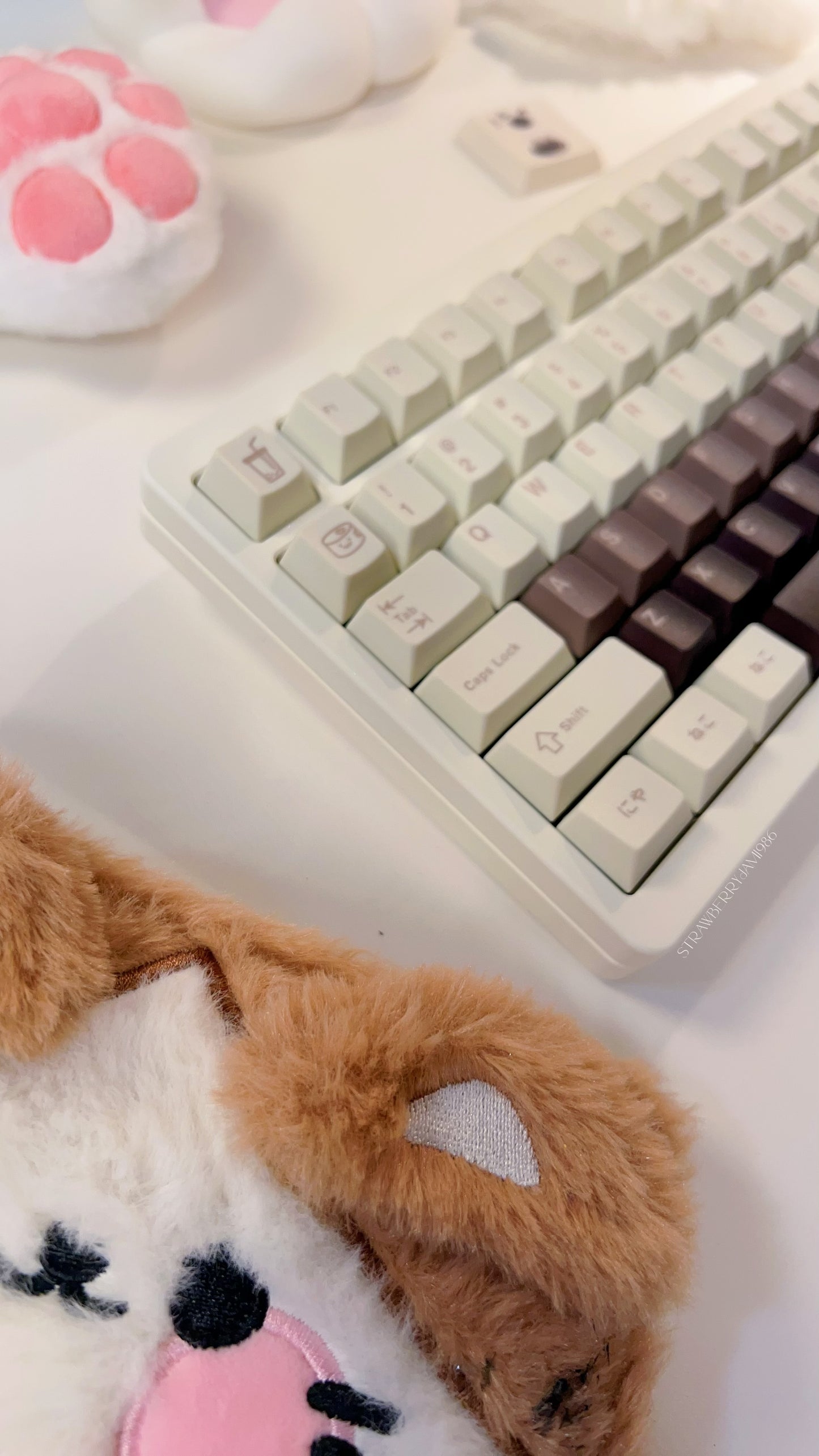 「only 1 Instock」Prebuilt Dino80 Cream White Aluminum Customized Mechanical Keyboard