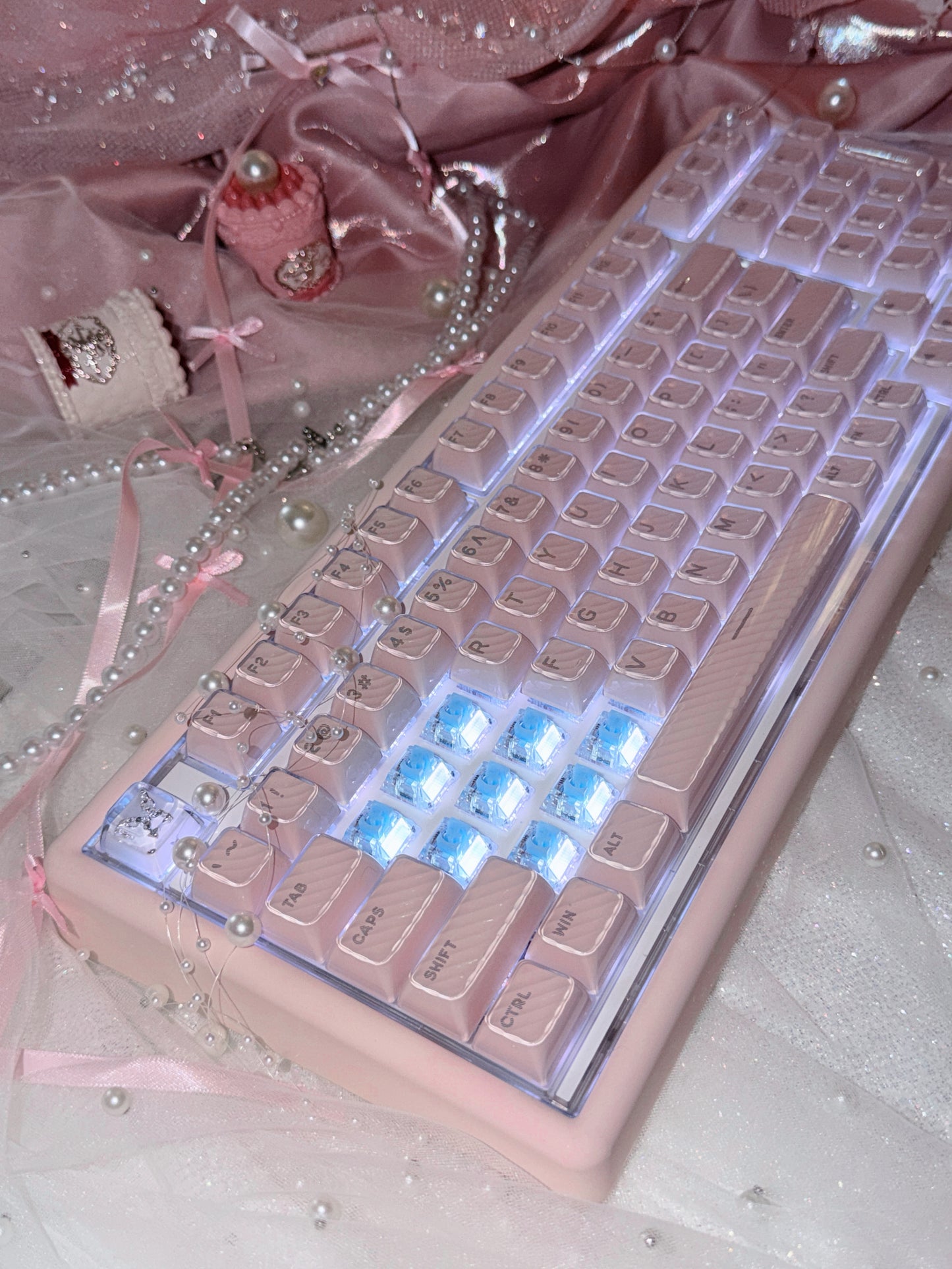 Unboxing Sample For Sales ONLY 1 Instock ainbell base99 pale pink silent switch tri-mode wireless mechanical keyboard