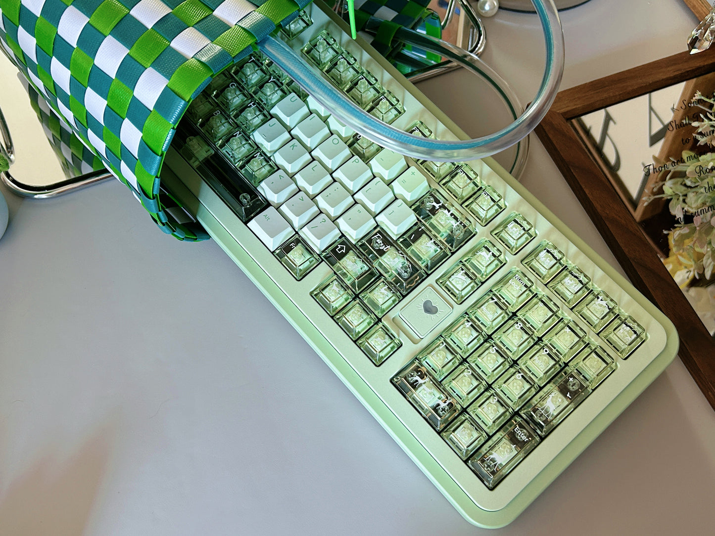 Preorder Prebuilt Aluminum Customized Mechanical Keyboard Rich98 Green Set