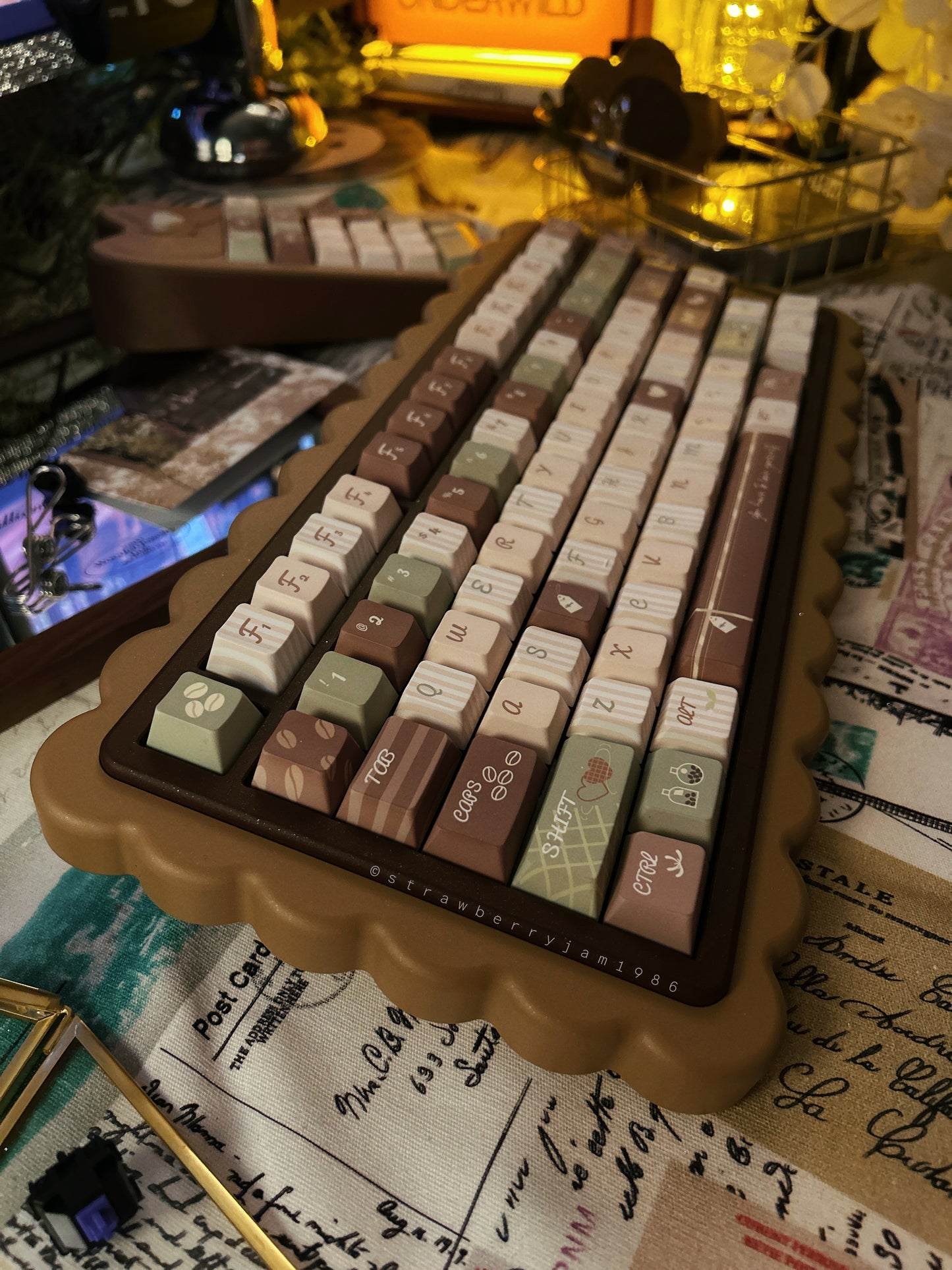 #0172 Matcha Latte Green Coffee Keycap Cherry Profile