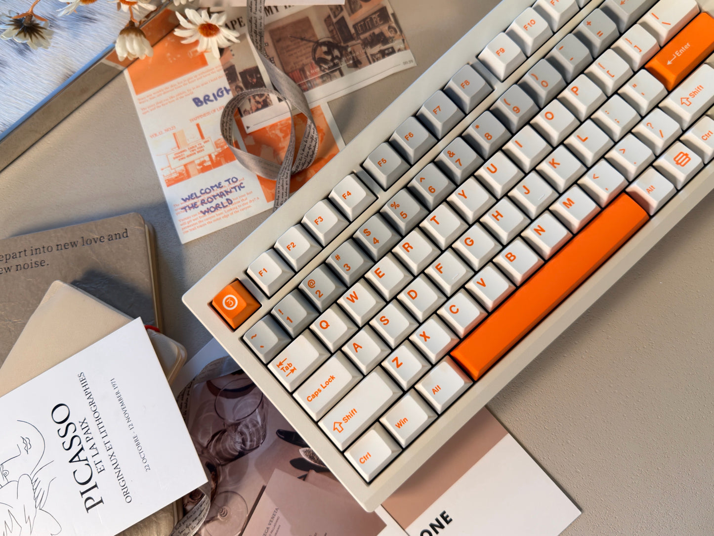 Unboxing Sample For Sales ONLY 1 Instock LUMINKEY75 V2 Tri-Mode Custom Mechanical Keyboard Warm Orange-White