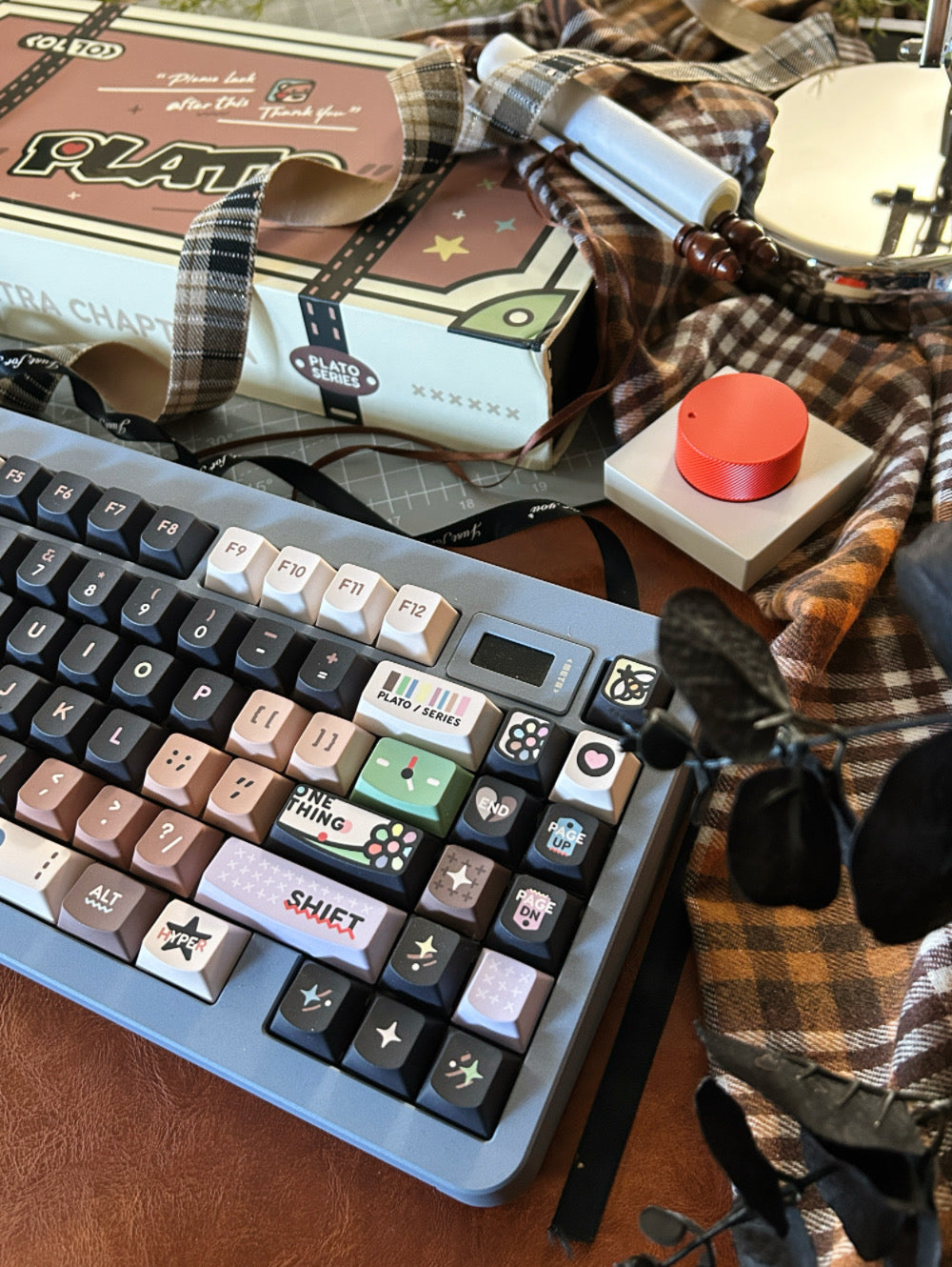 ONLY 1 Instock Prebuilt Aluminum Customized Mechanical Keyboard Matrix Meta75 Istanbul Dirty Blue Set (With Switch & Keycaps)