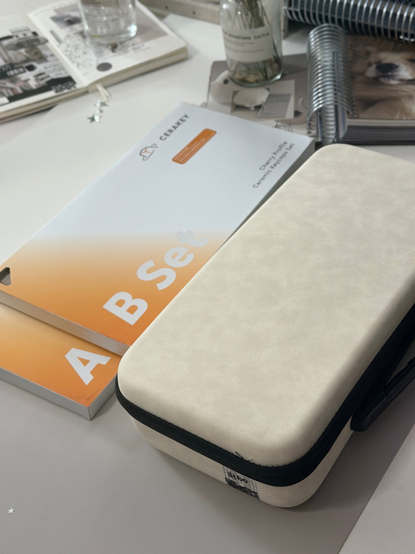 ONLY 1 Instock Full Prebuilt Peak 60 Ceramic Keyboard Case Kit White Crazed➕ Cerakey x Ellipsis Ceramic Wrist Rest ➕ Y3 Switches ➕ A & B SET-ALPHA PLUS-Matte V3 Greige With legends