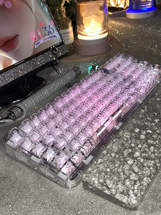 Black/ White Transparent Crystal Clear Acrylic Ice Water Ripple Keyboard Hand Rest Wrist Rest Board(ONLY Wristrest not including keyboard or cable)