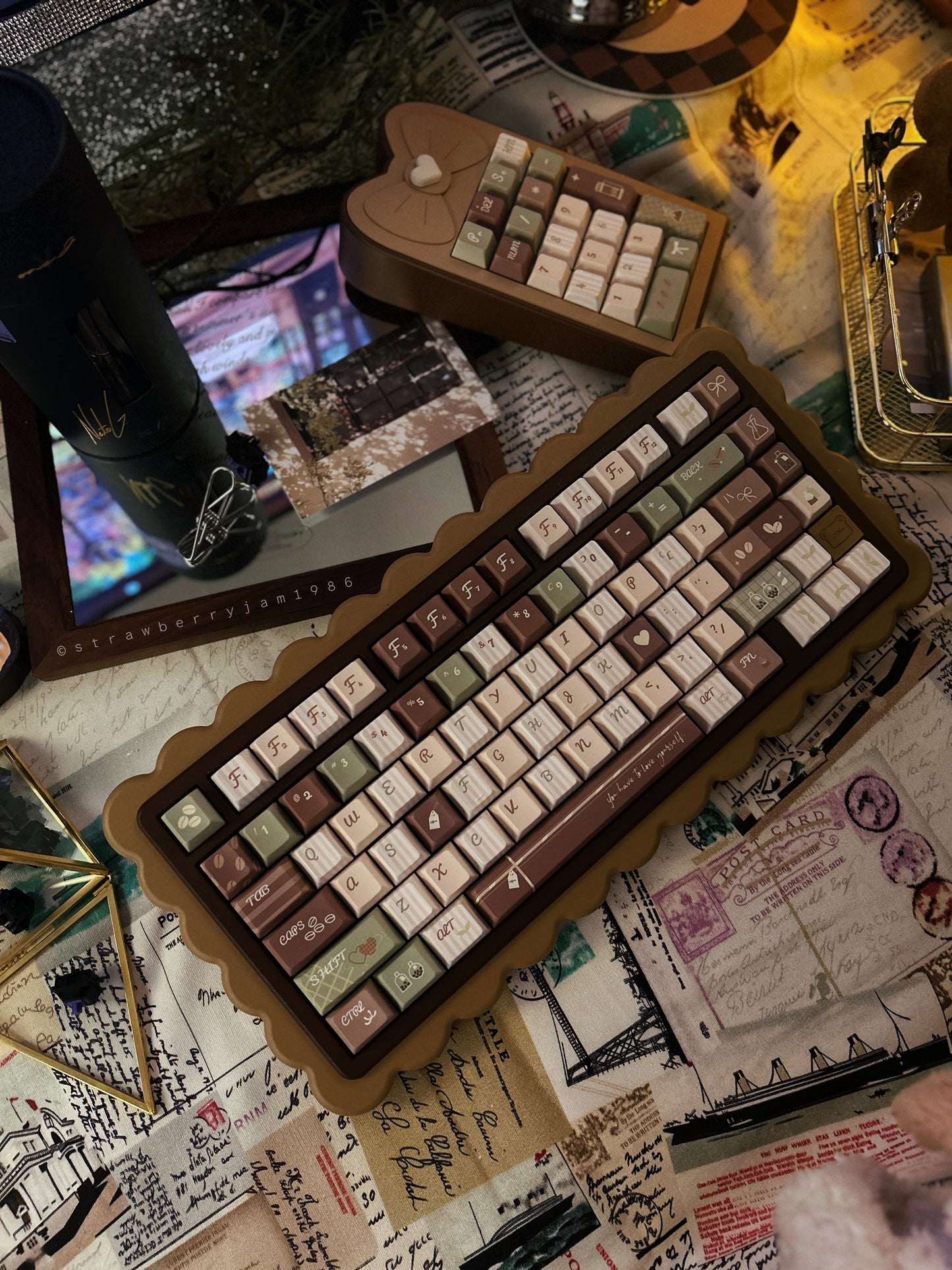 #0172 Matcha Latte Green Coffee Keycap Cherry Profile