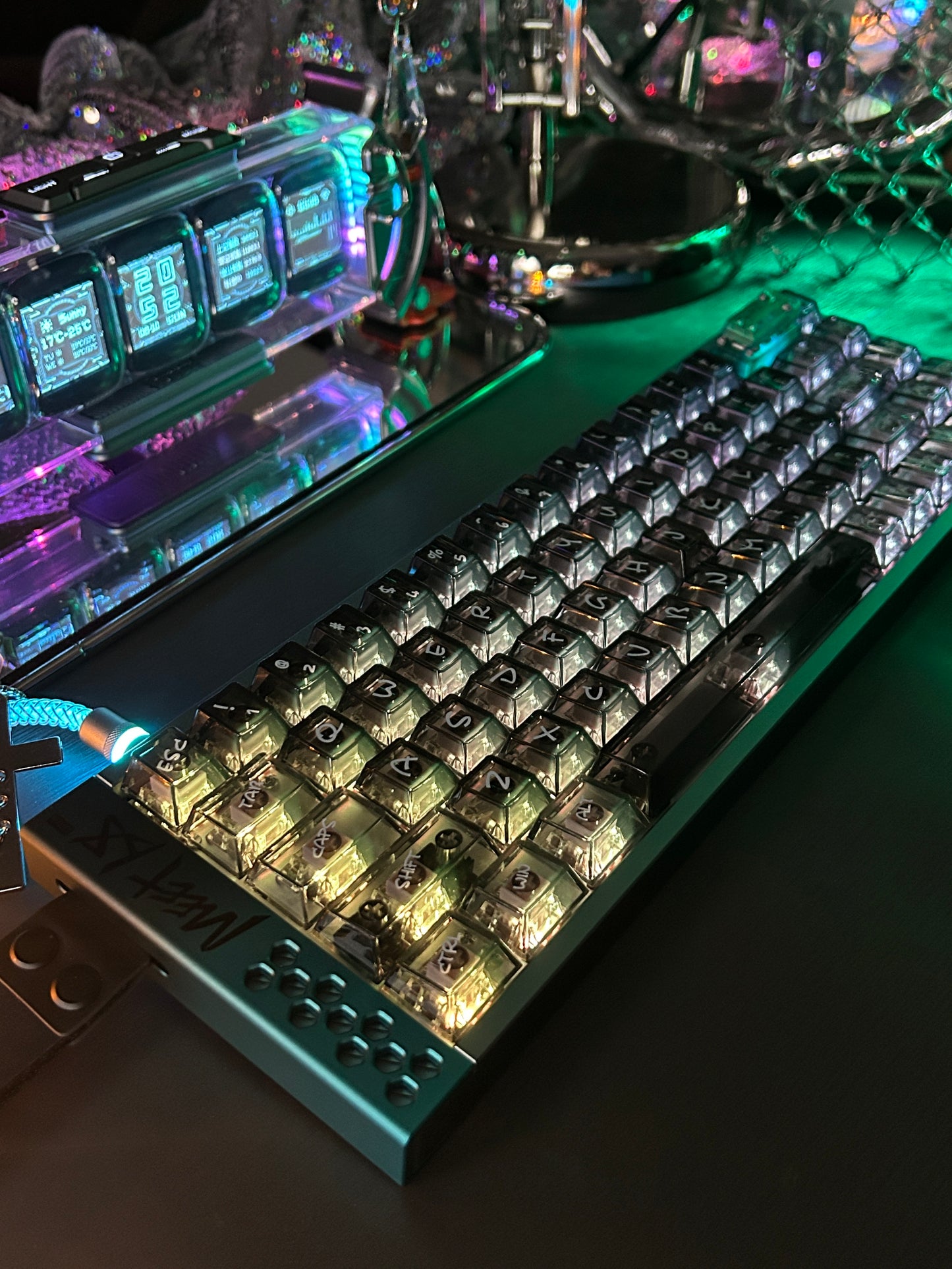 Unboxing For SALEs Meet68 Prebuilt Aurora Green Aluminum Custom Gaming Keyboard + GravaStar UFO Magnetic Switch + Keytok Snake Bell Keycap Set