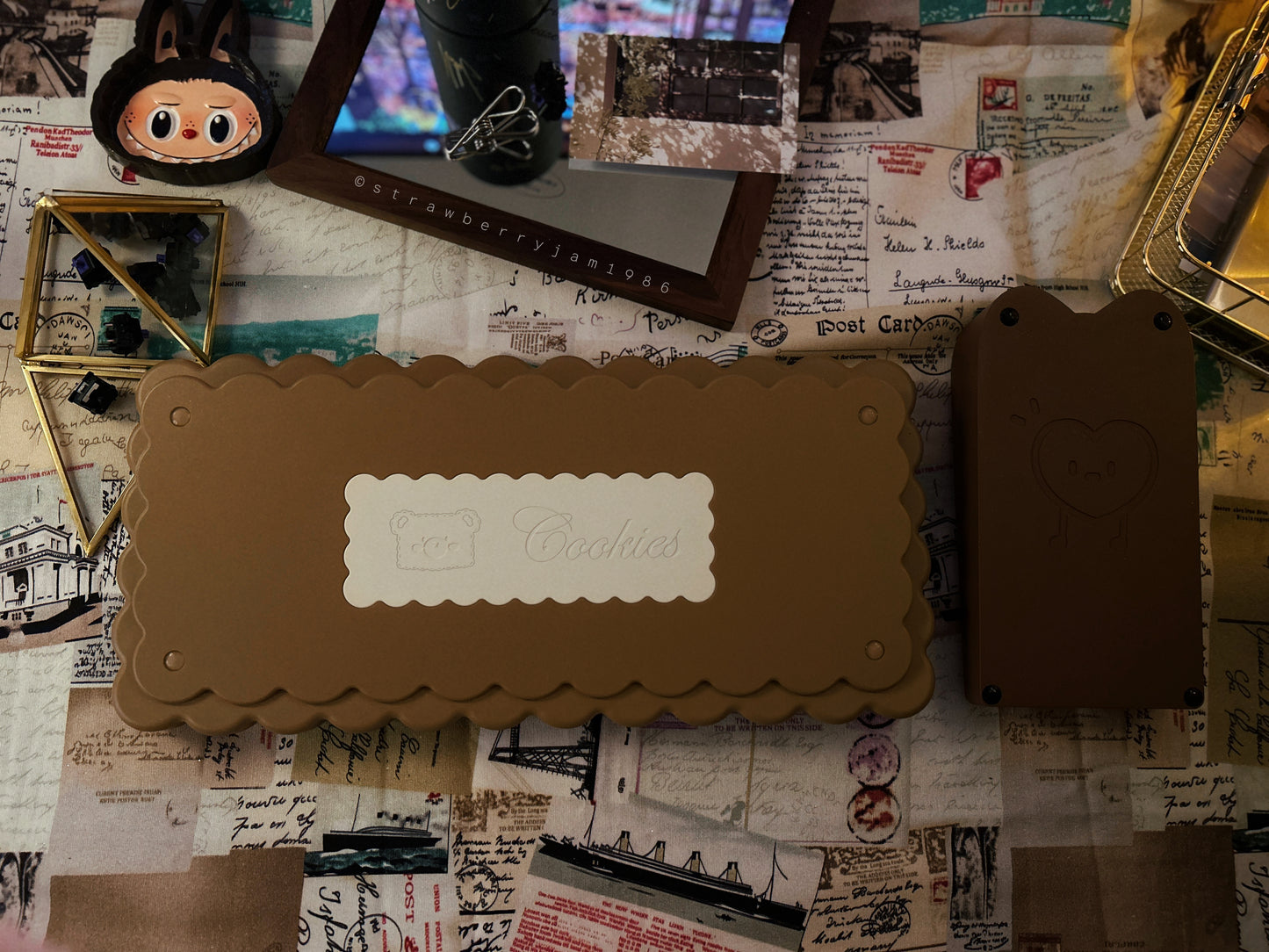 Prebuilt Aluminum Customized Mechanical Keyboard Cookie75 Brown ➕ Bow Number Pad
