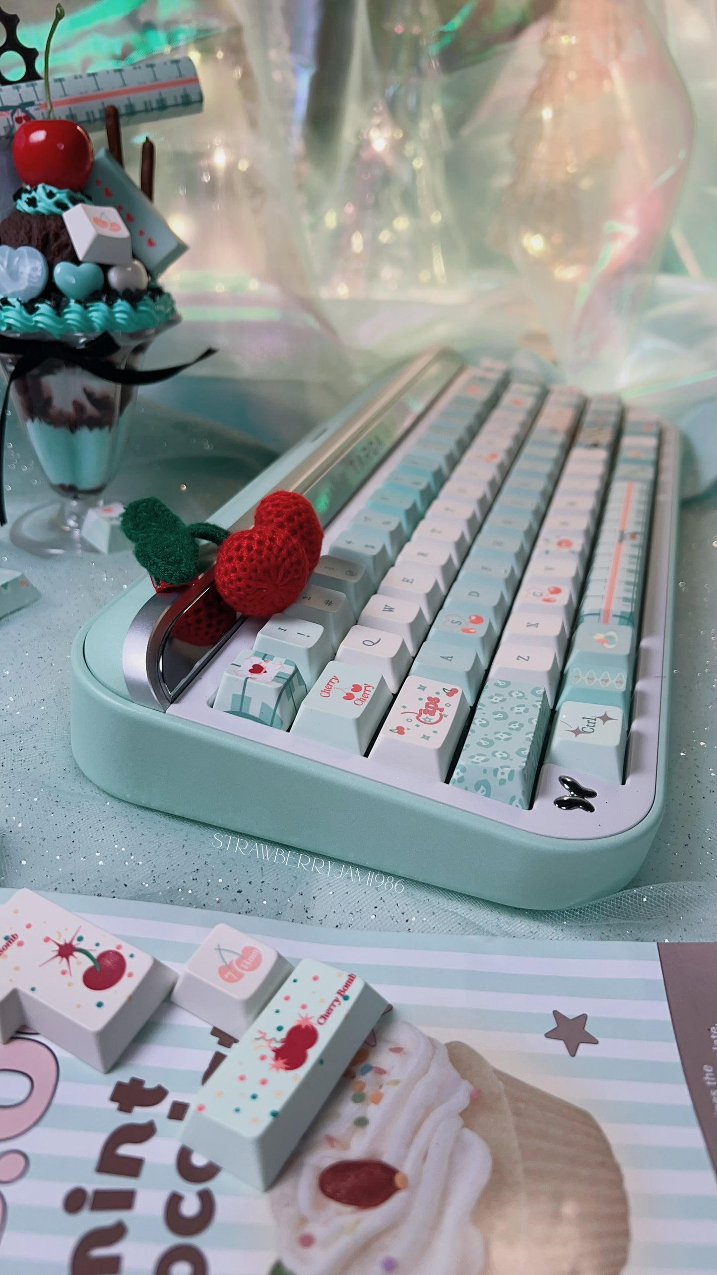「only 1 Instock」Prebuilt Aluminum Customized Mechanical Keyboard Targa65 Mint Green