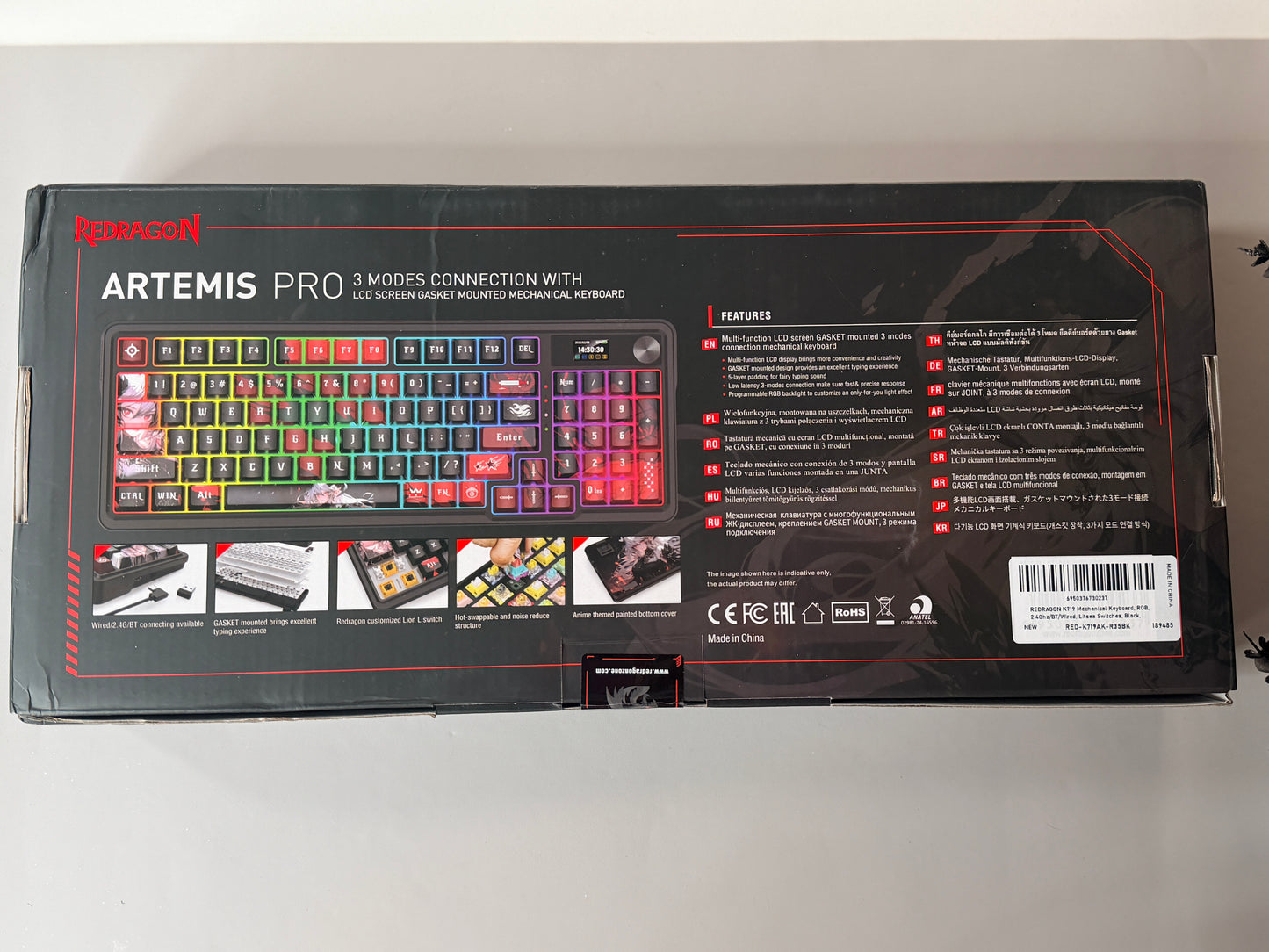 Unboxing For Sales ARTEMIS K719 PRO Anime RGB Gaming Mechanical Keyboard(not including shooting decoration)