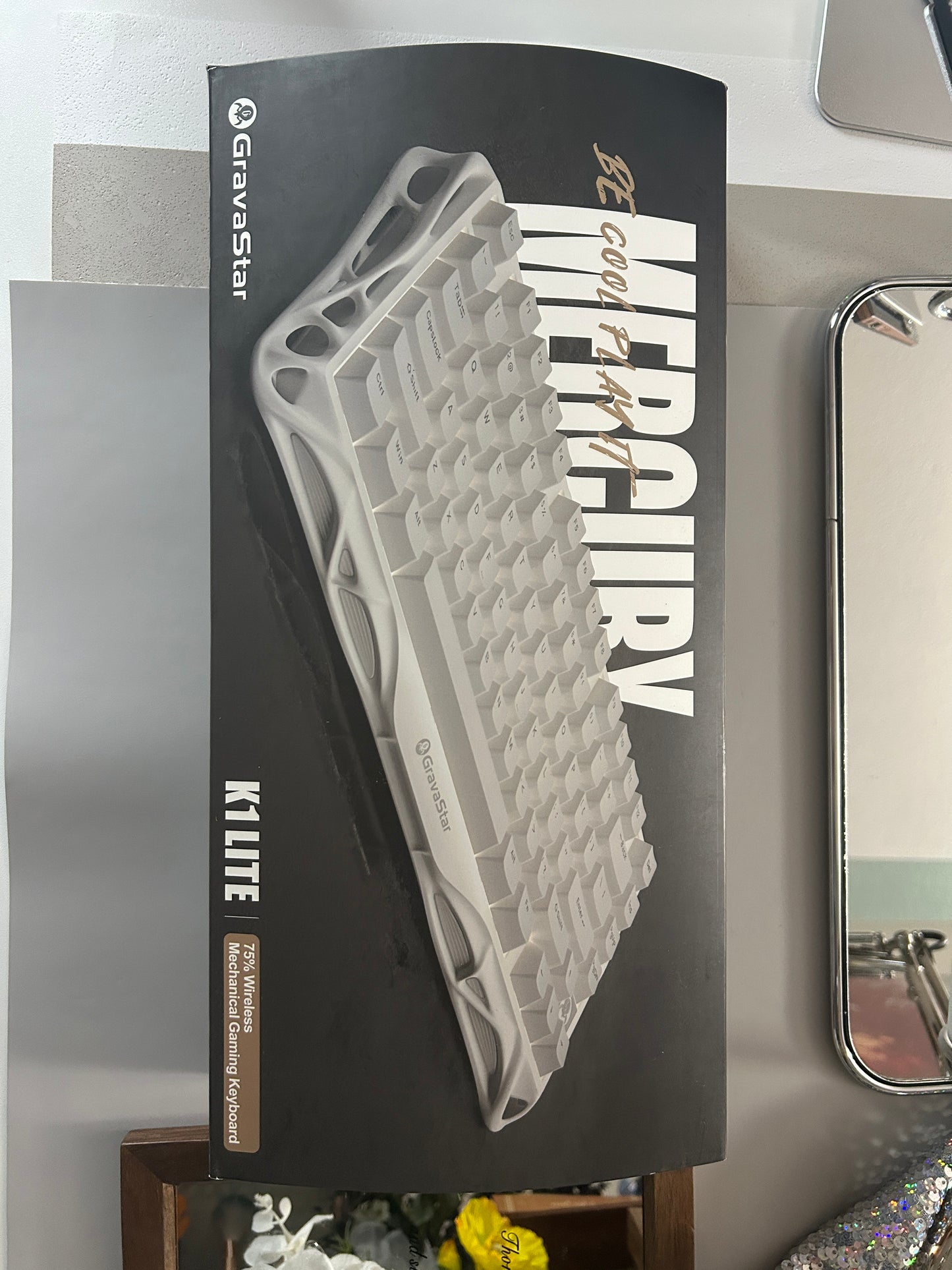 Unboxing Sample For Sales ONLY 1 Instock Prebuilt Aluminum Customized Mechanical Keyboard Gravastar MERCURY K1 lite white with leather-top special Keycaps