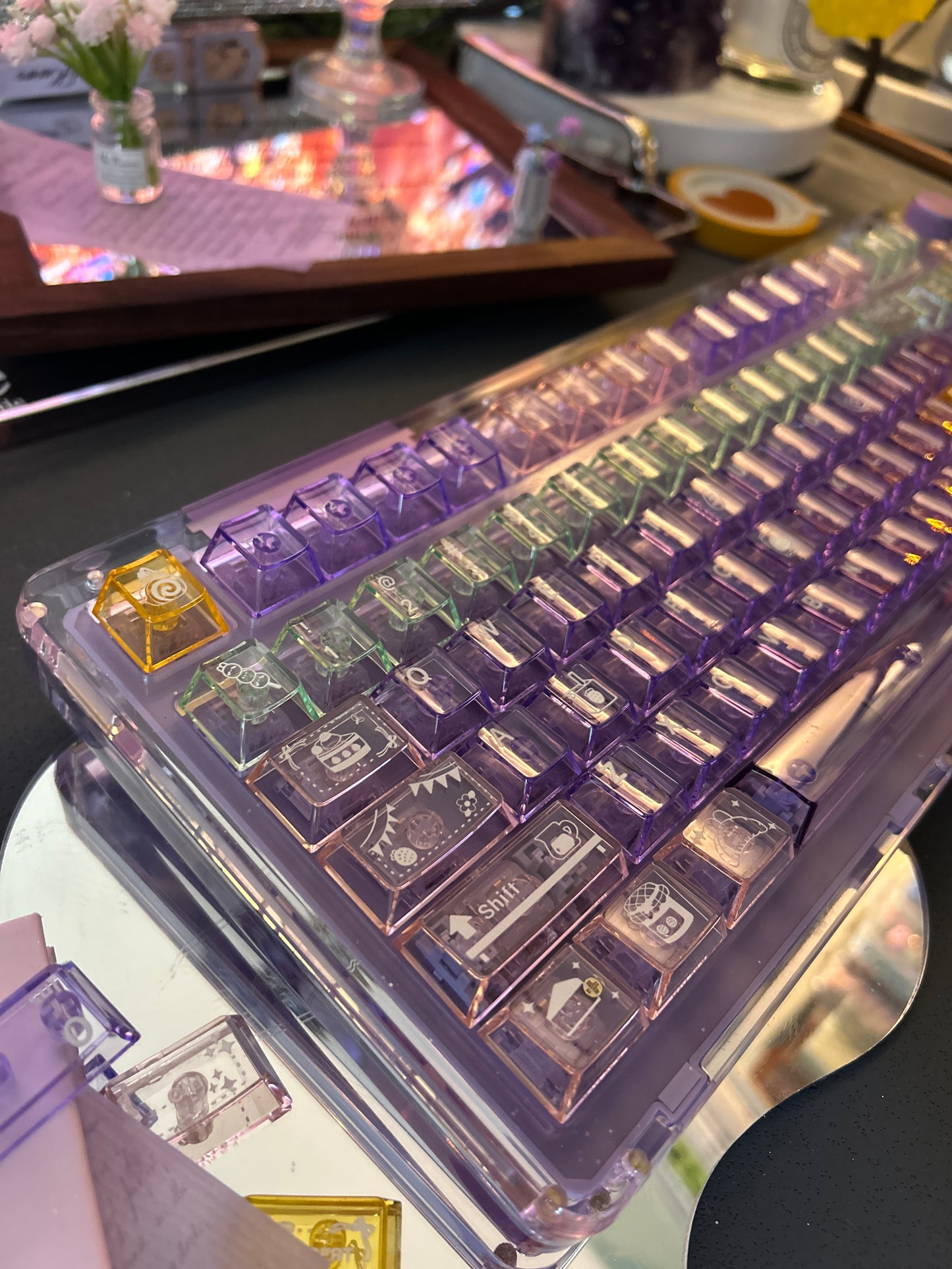 #0180 Crystal Candy Transparent PC Keycap (Keycaps ONLY not including keyboard)