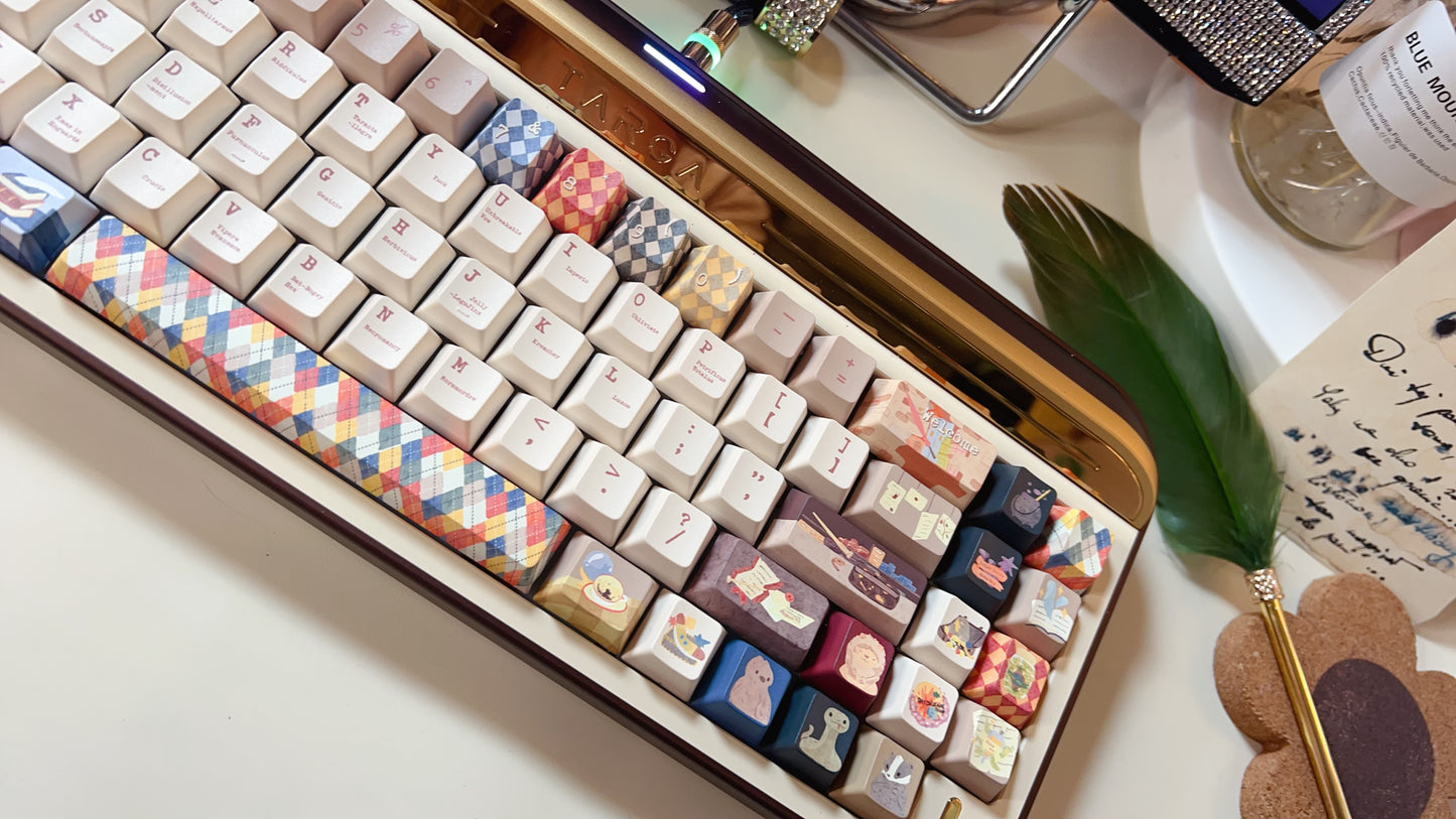 【Preorder】Prebuilt Targa65 Brown Aluminum Customized Mechanical Keyboard Harry Potter Theme
