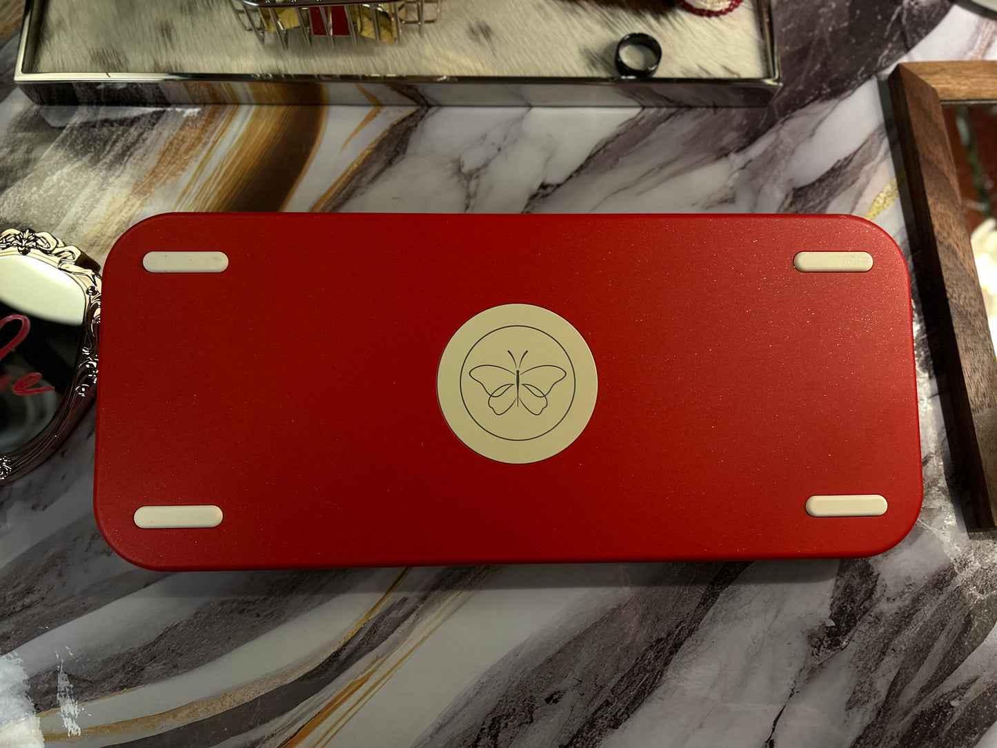 ONLY 1 INSTOCK Prebuilt Aluminum Customized Mechanical Keyboard Red Targa65 Cerakey Valentine Heart Set