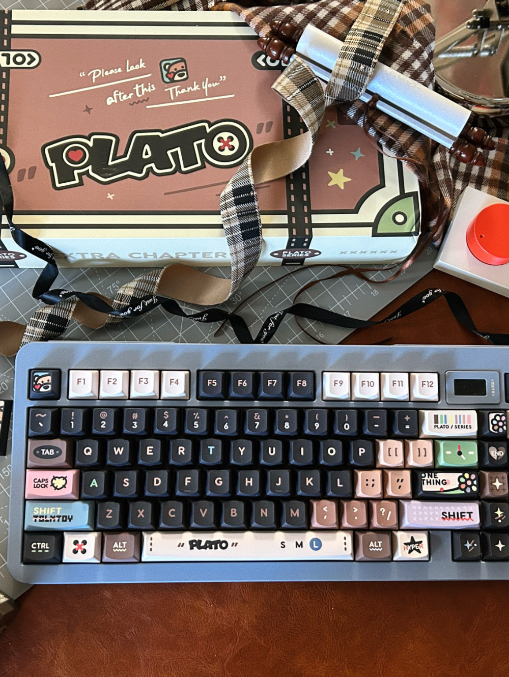 ONLY 1 Instock Prebuilt Aluminum Customized Mechanical Keyboard Matrix Meta75 Istanbul Dirty Blue Set (With Switch & Keycaps)