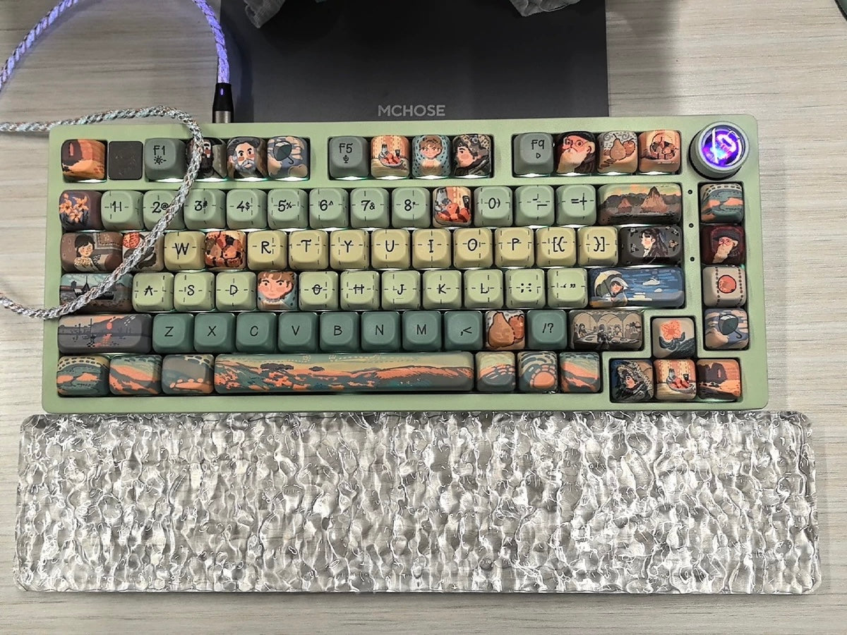 Black/ White Transparent Crystal Clear Acrylic Ice Water Ripple Keyboard Hand Rest Wrist Rest Board(ONLY Wristrest not including keyboard or cable)