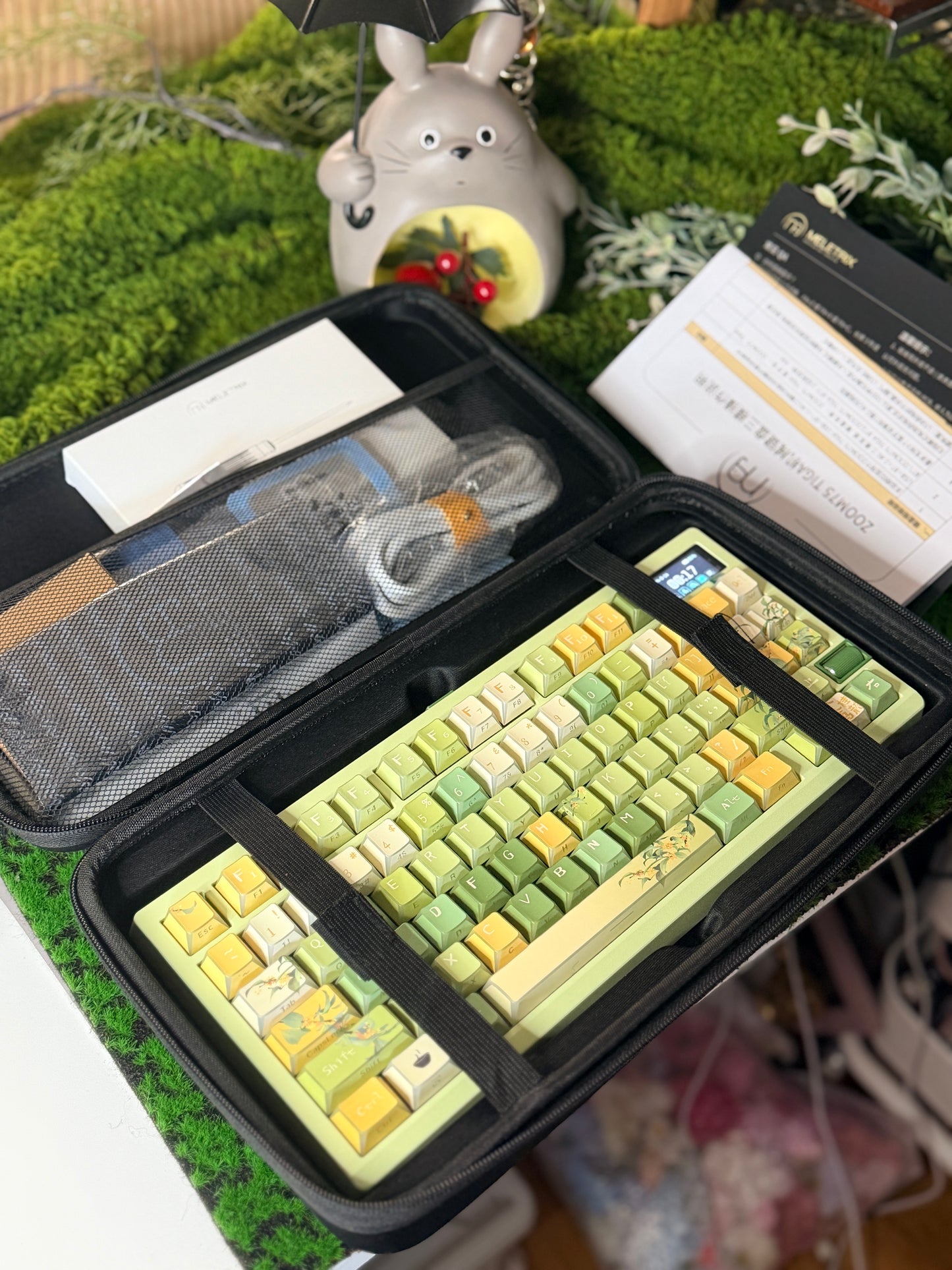 ONLY 1 Prebuilt Aluminum Customized Mechanical Keyboard Zoom75 TIGA Milky Green Tri-Mode Wireless Backlit ➕ URE Keycaps