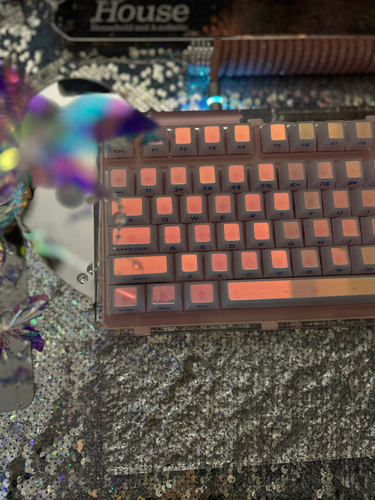 #0164 Cloud Edge Butterfly Phantom Laser Keycap Side Engraved Multi-sided Color-changing Keycap Cherry Profile