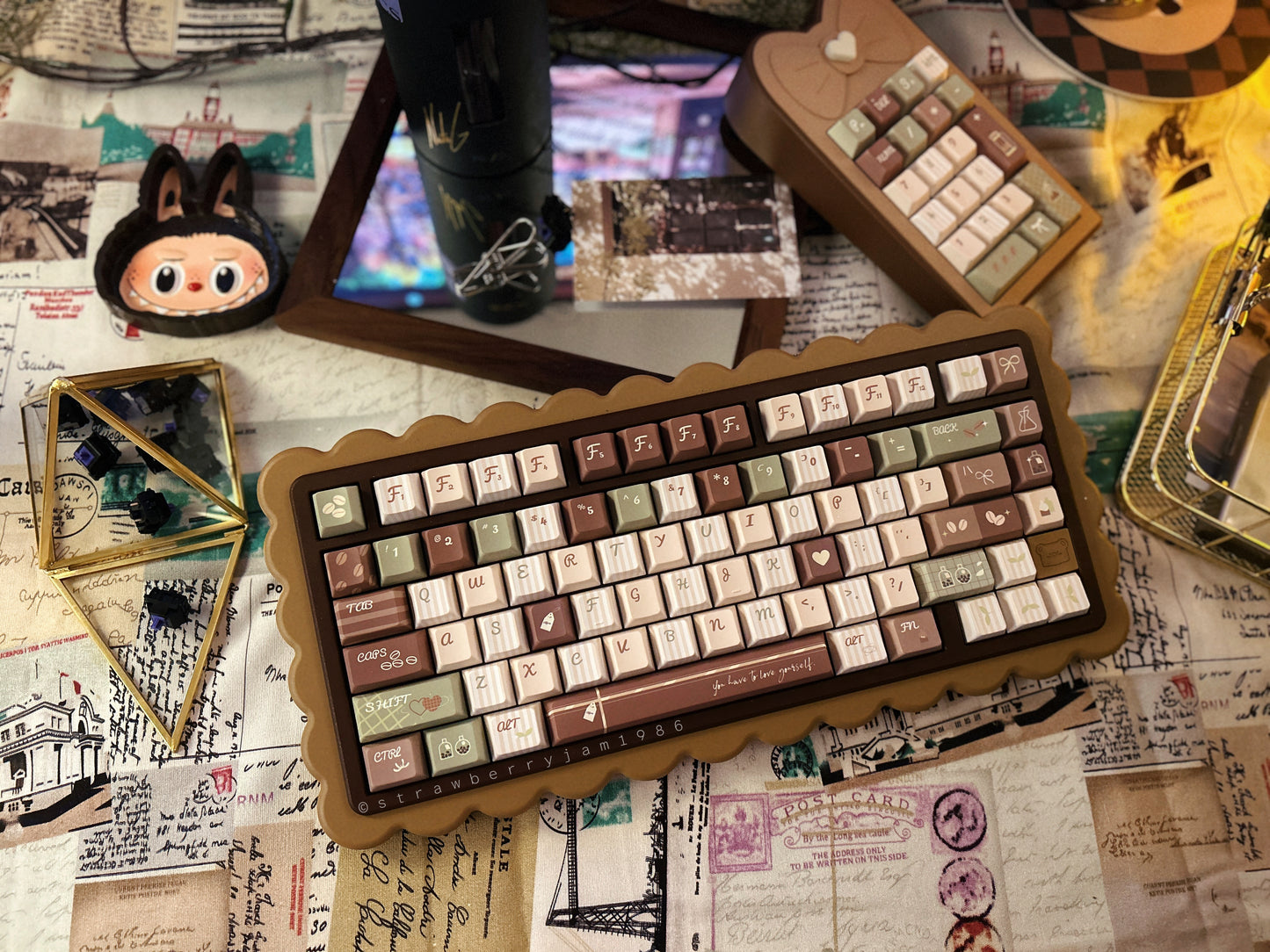 #0172 Matcha Latte Green Coffee Keycap Cherry Profile