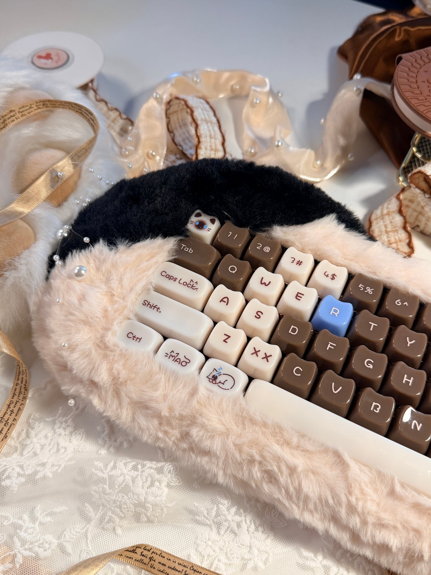 ONLY 1 Instock Prebuilt Aluminum Customized Mechanical Keyboard Petbrick65 CatSet