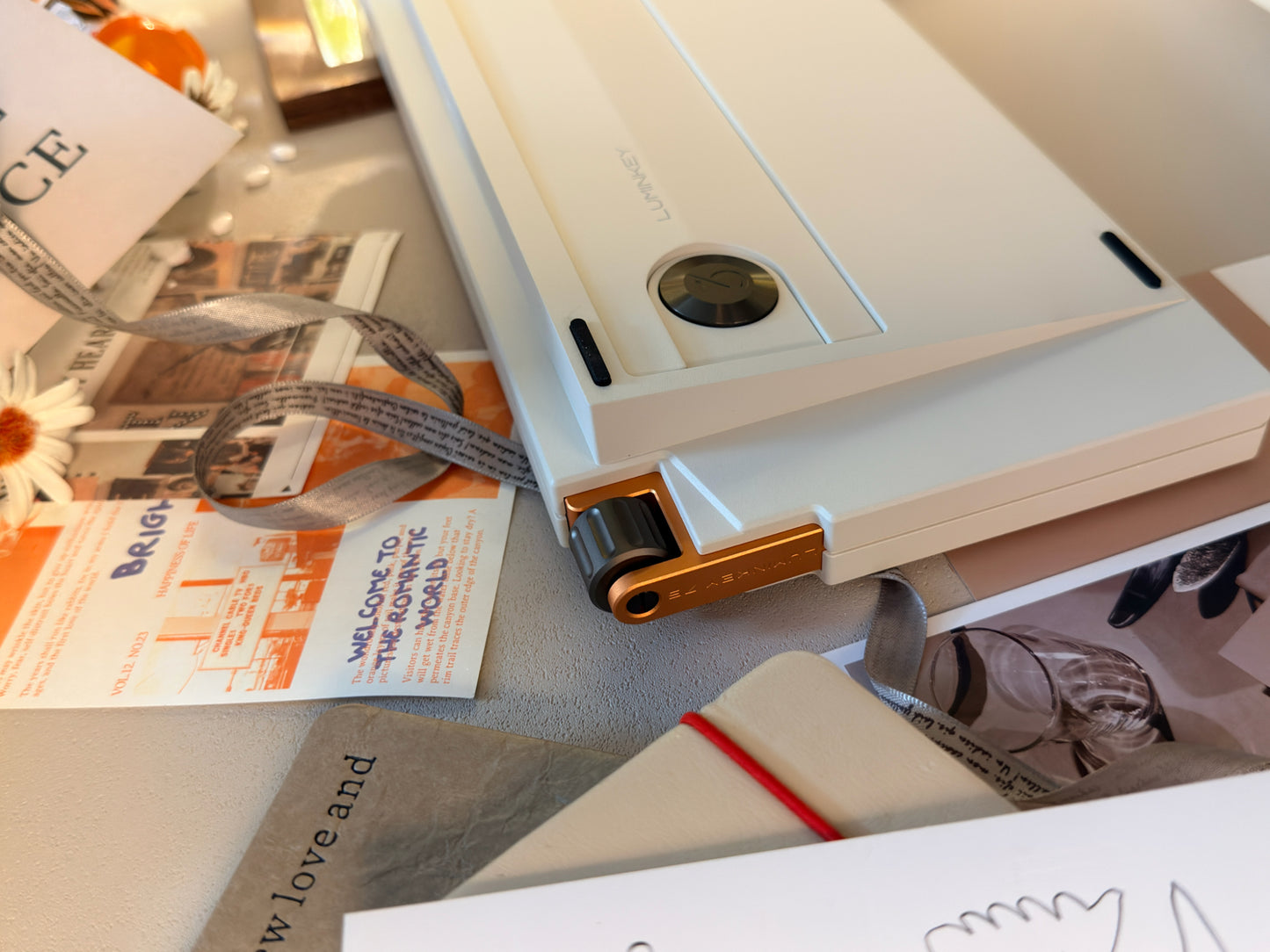 Unboxing Sample For Sales ONLY 1 Instock LUMINKEY75 V2 Tri-Mode Custom Mechanical Keyboard Warm Orange-White