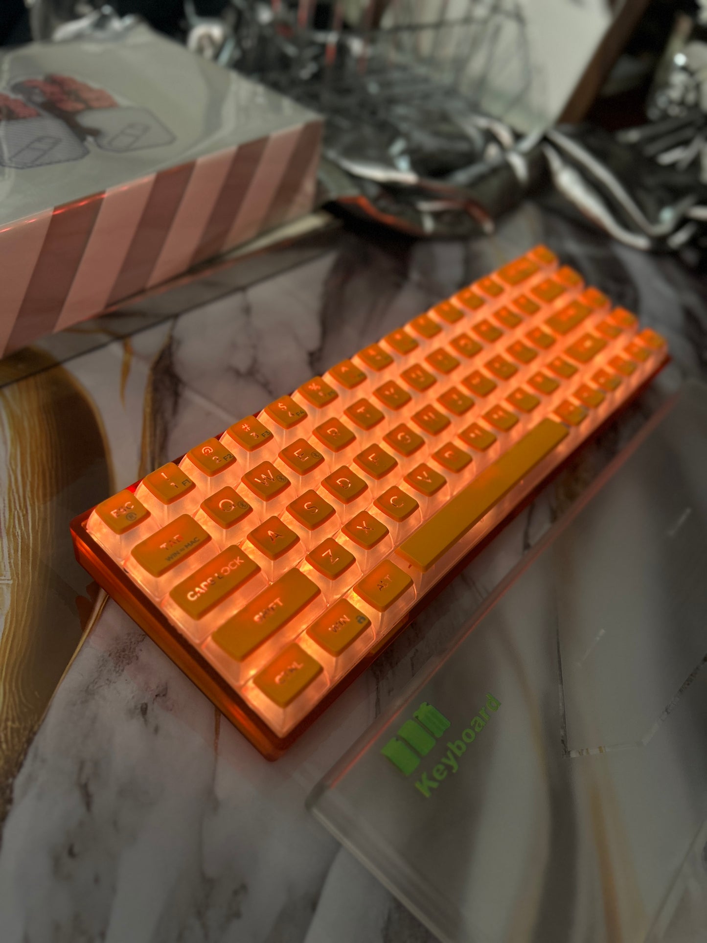 Unboxing Sample For Sales ONLY 1 Instock Soda Orange 68 Key RGB Clicky Mechanical Wireless Gaming Keyboard