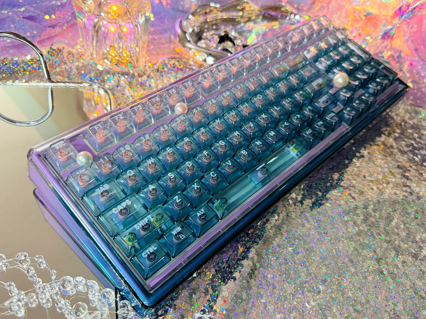 Unboxing Sample For Sales ONLY 1 Instock Prebuilt Einperr Base99 Wireless Mechanical Keyboard with PC Transparent Keycaps, Hot Swappable Custom Keyboard with Number Pad, RGB Backlit, Lulu Switch for Windows Mac - Cosmic Violet