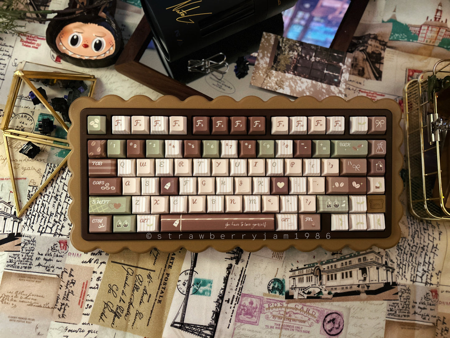 #0172 Matcha Latte Green Coffee Keycap Cherry Profile