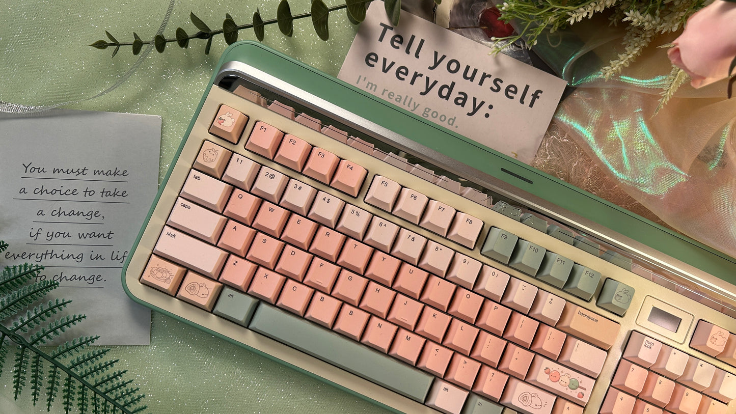 Preorder Prebuilt Targa98 Aluminum Customized Mechanical Keyboard with my sweet dango Keycap