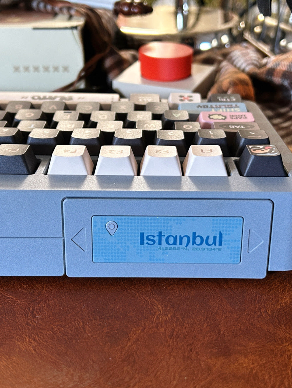 ONLY 1 Instock Prebuilt Aluminum Customized Mechanical Keyboard Matrix Meta75 Istanbul Dirty Blue Set (With Switch & Keycaps)