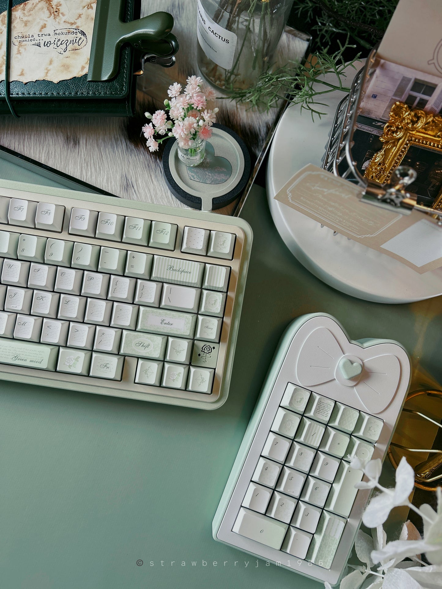 PREORDER Prebuilt Aluminum Customized Mechanical Keyboard LOVELETTER75 + blockboy bow pad set (not including wristrest)