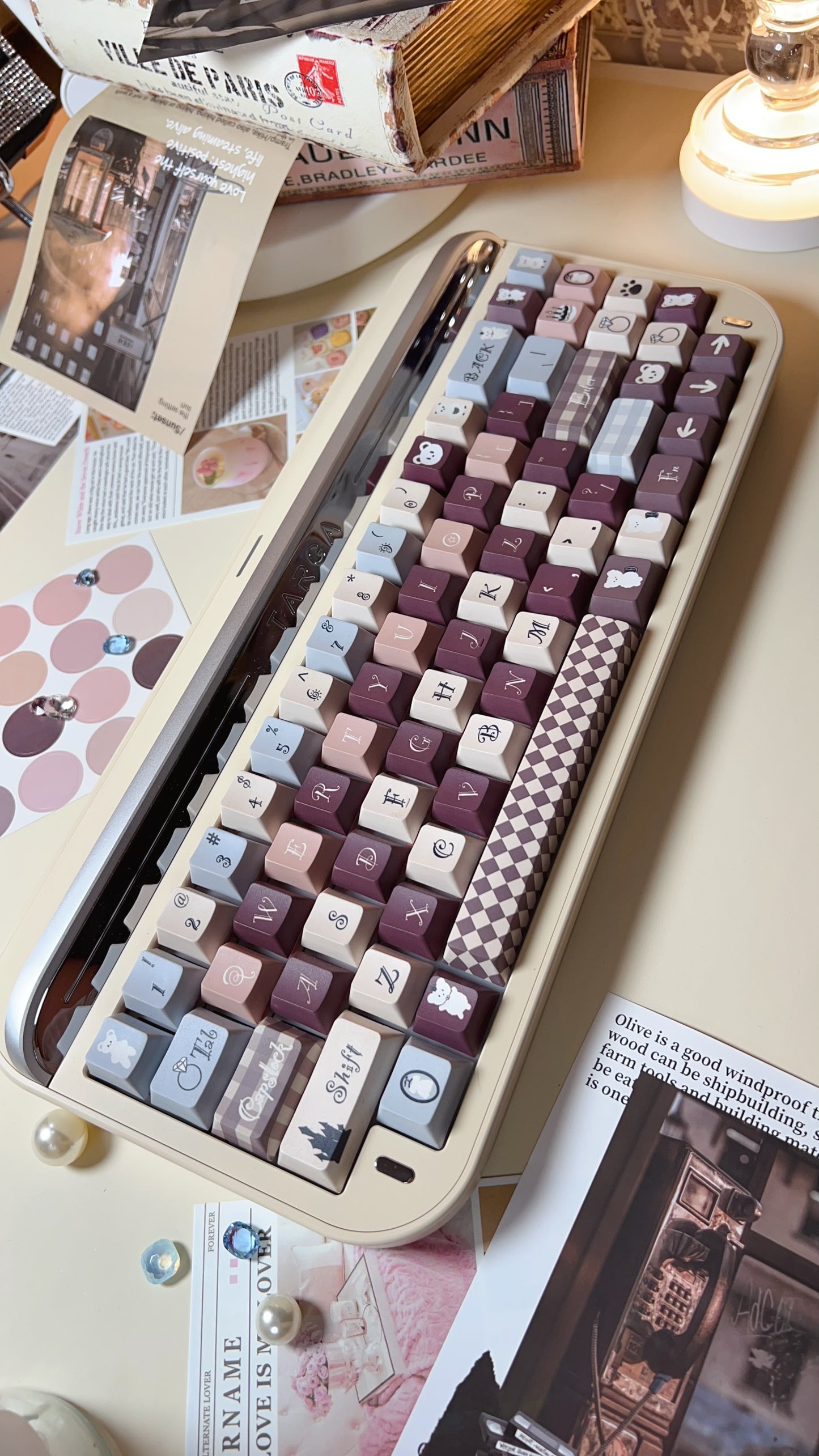 【Only 1 In-stock】Prebuilt Targa65 Beige Silver Aluminum Customized Mechanical Keyboard