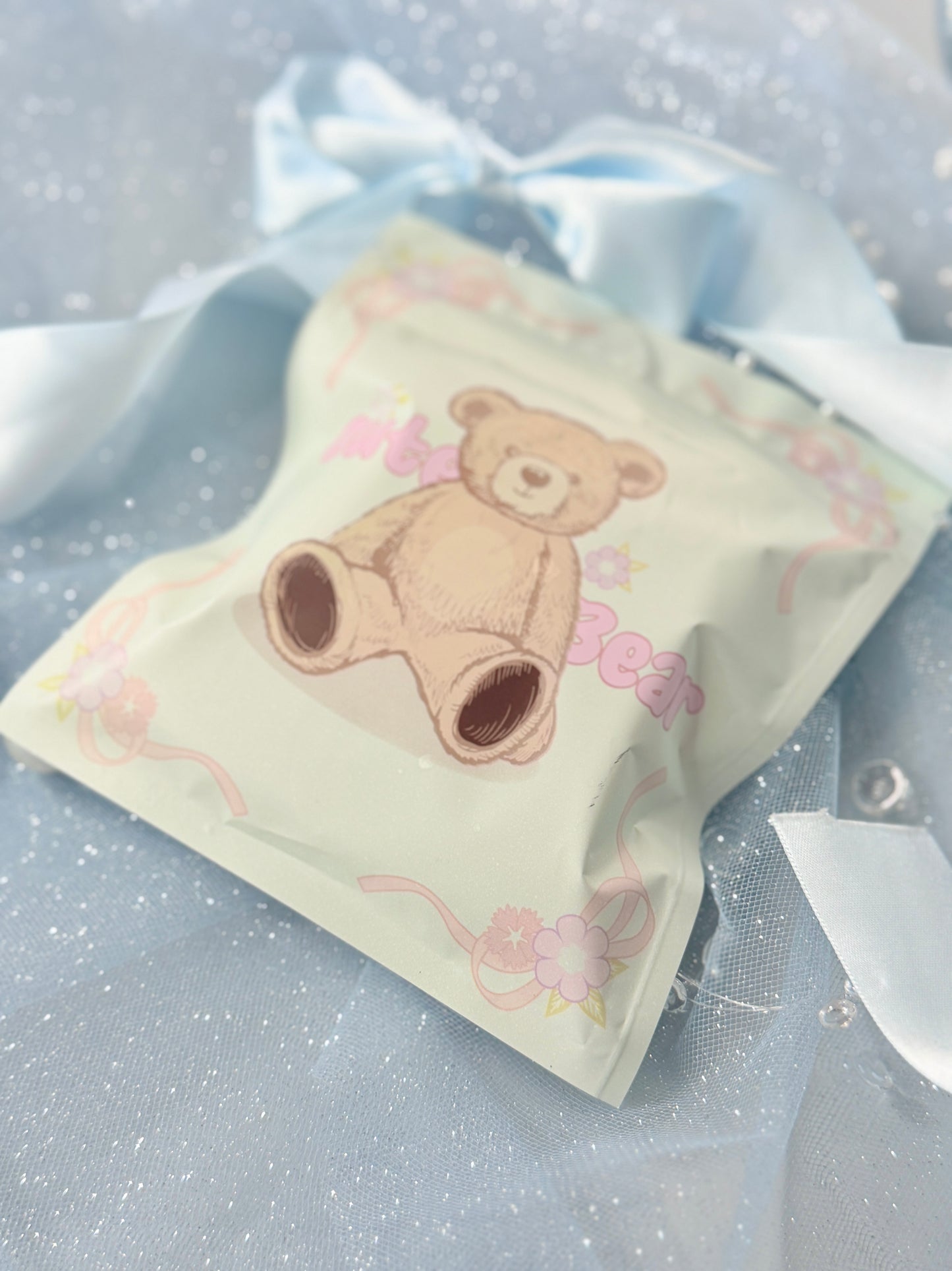 Crystal Blue Press On Nails Shimmering Diamond Cat-Eye Long Oval Handmade Nail Arts