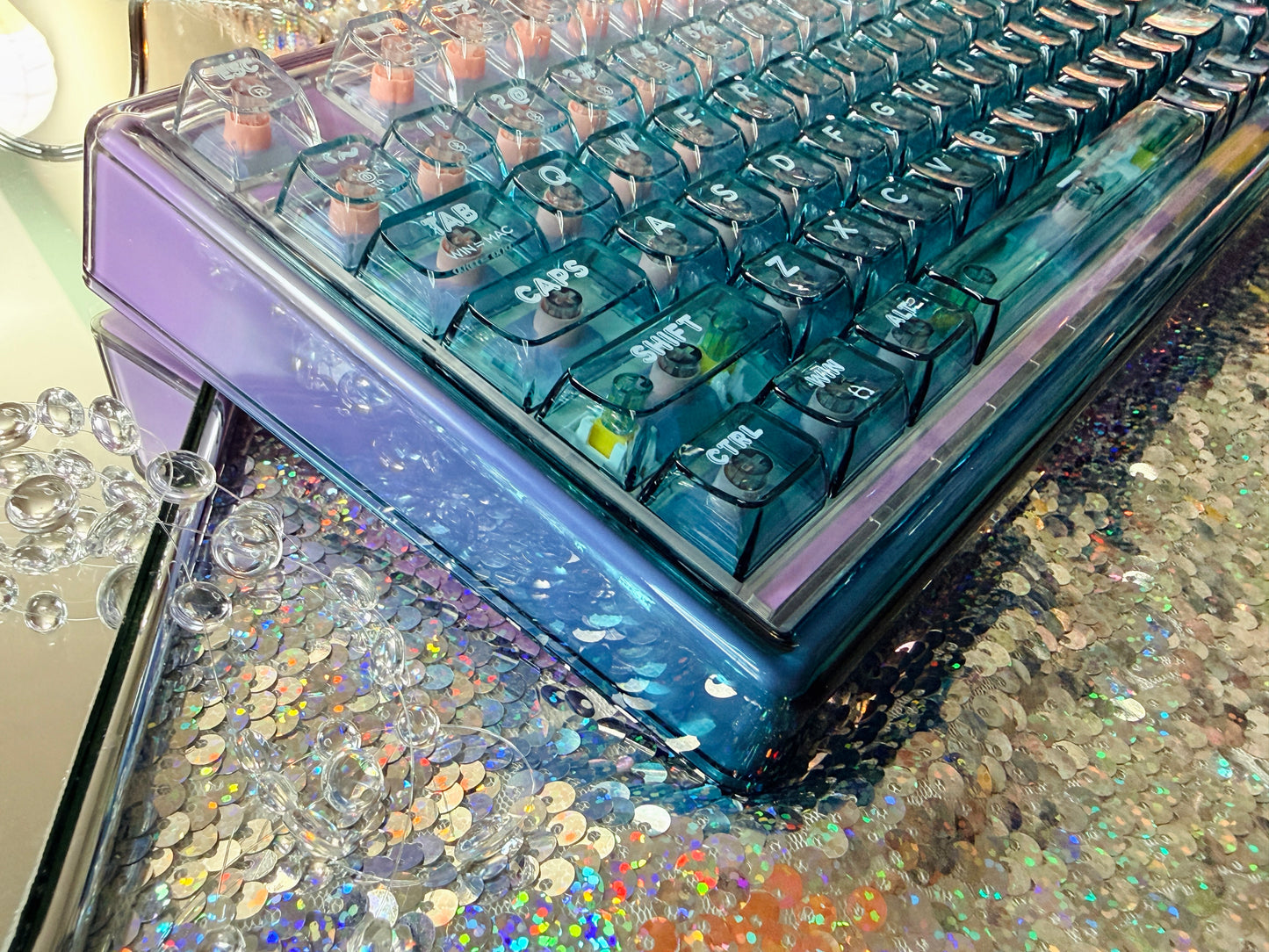 Unboxing Sample For Sales ONLY 1 Instock Prebuilt Einperr Base99 Wireless Mechanical Keyboard with PC Transparent Keycaps, Hot Swappable Custom Keyboard with Number Pad, RGB Backlit, Lulu Switch for Windows Mac - Cosmic Violet