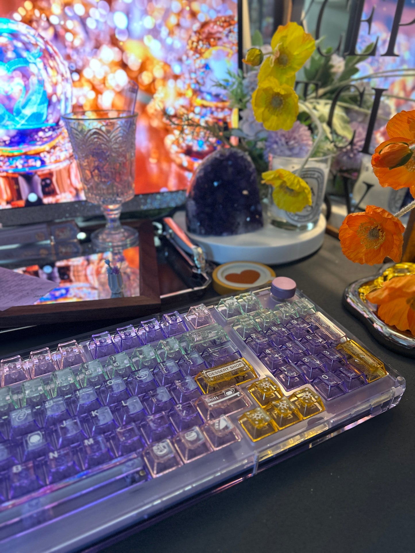 #0180 Crystal Candy Transparent PC Keycap (Keycaps ONLY not including keyboard)