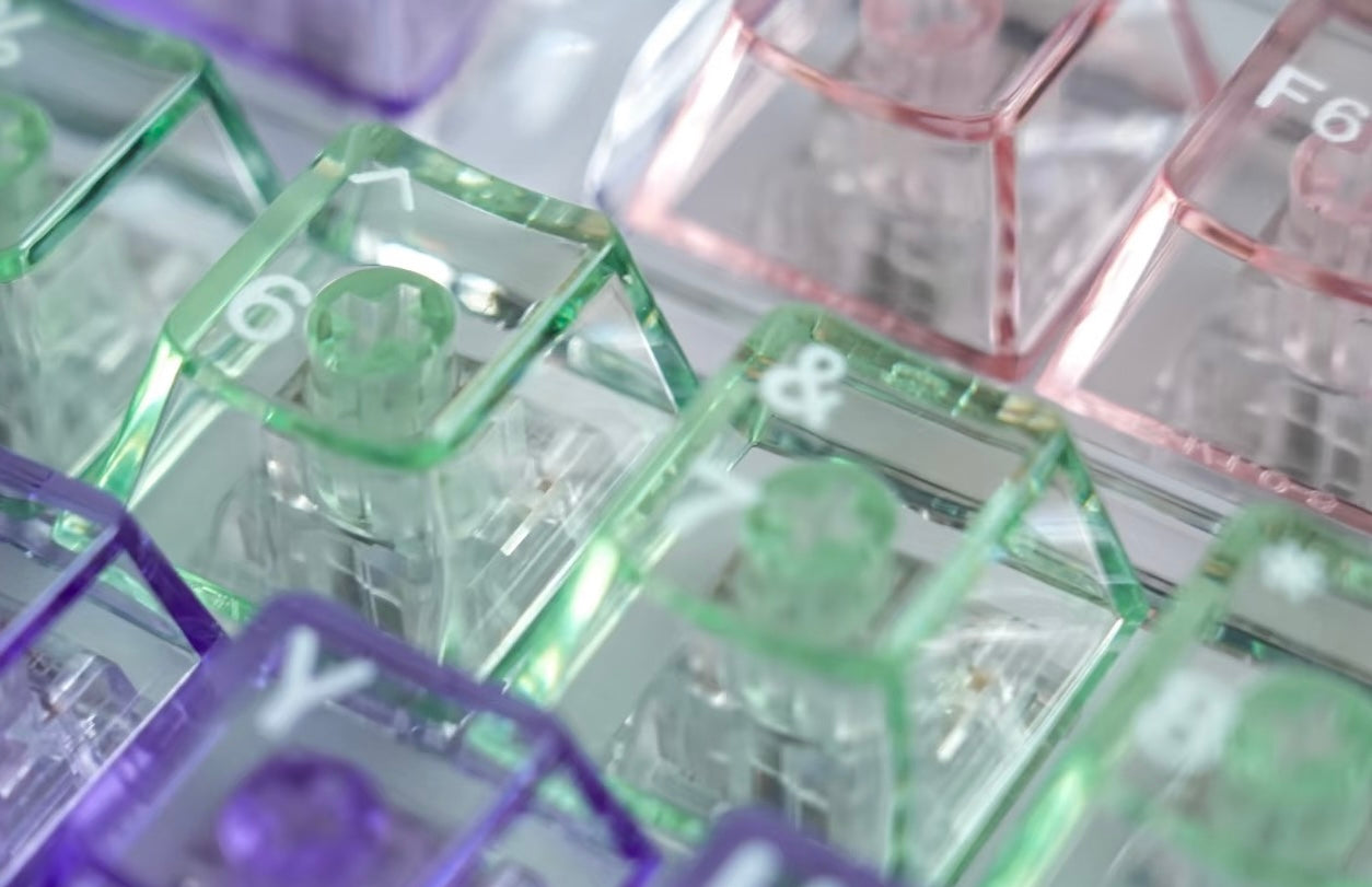 #0180 Crystal Candy Transparent PC Keycap (Keycaps ONLY not including keyboard)