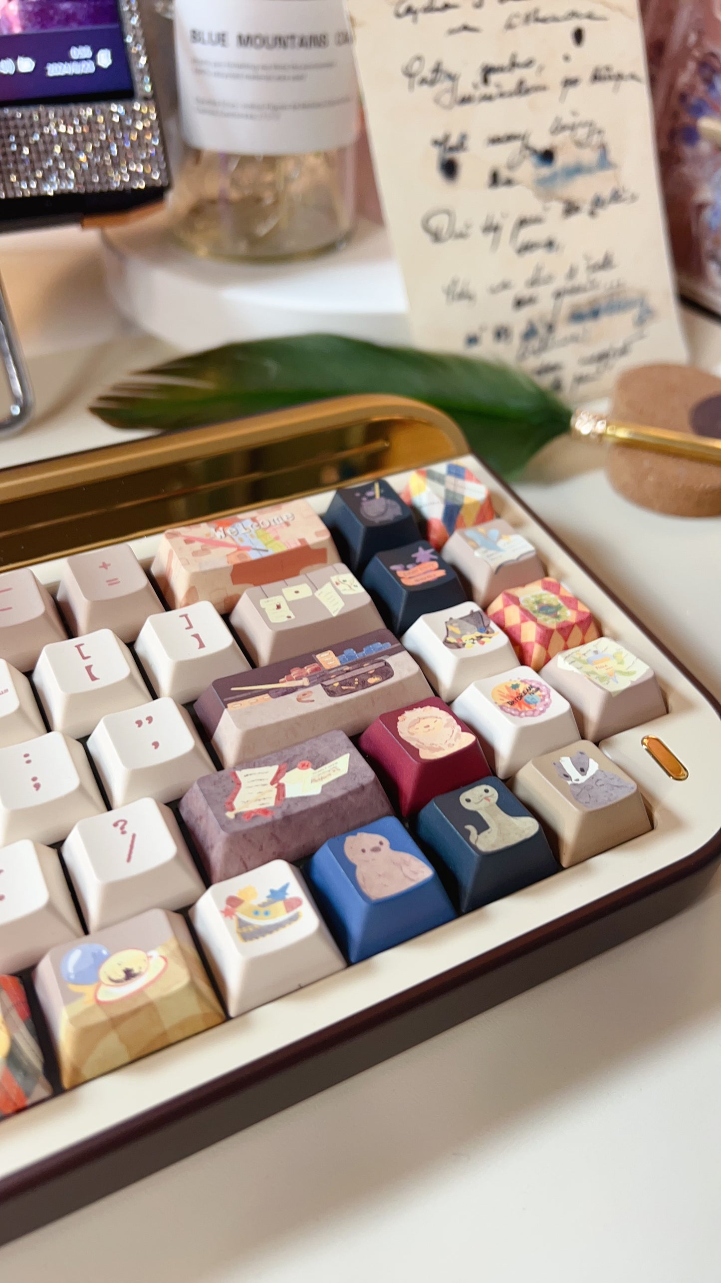 【Preorder】Prebuilt Targa65 Brown Aluminum Customized Mechanical Keyboard Harry Potter Theme