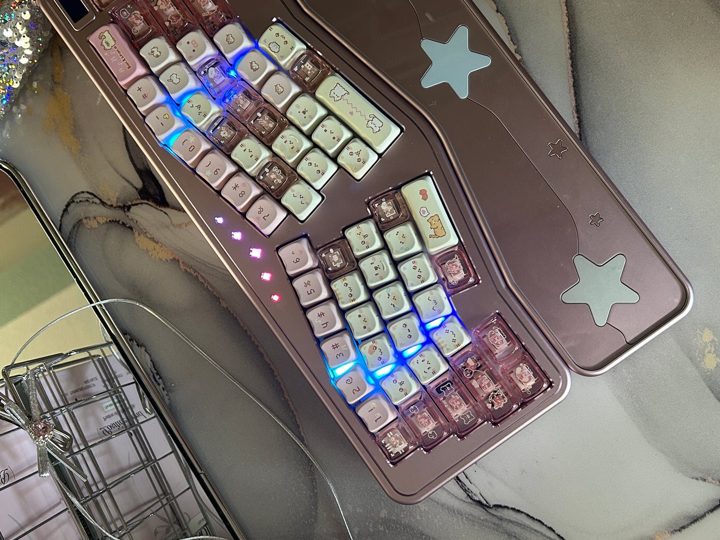 #0211 Pink Pixel Meow Cat Keycap Designed By SOULCAT (not Including Keyboard)