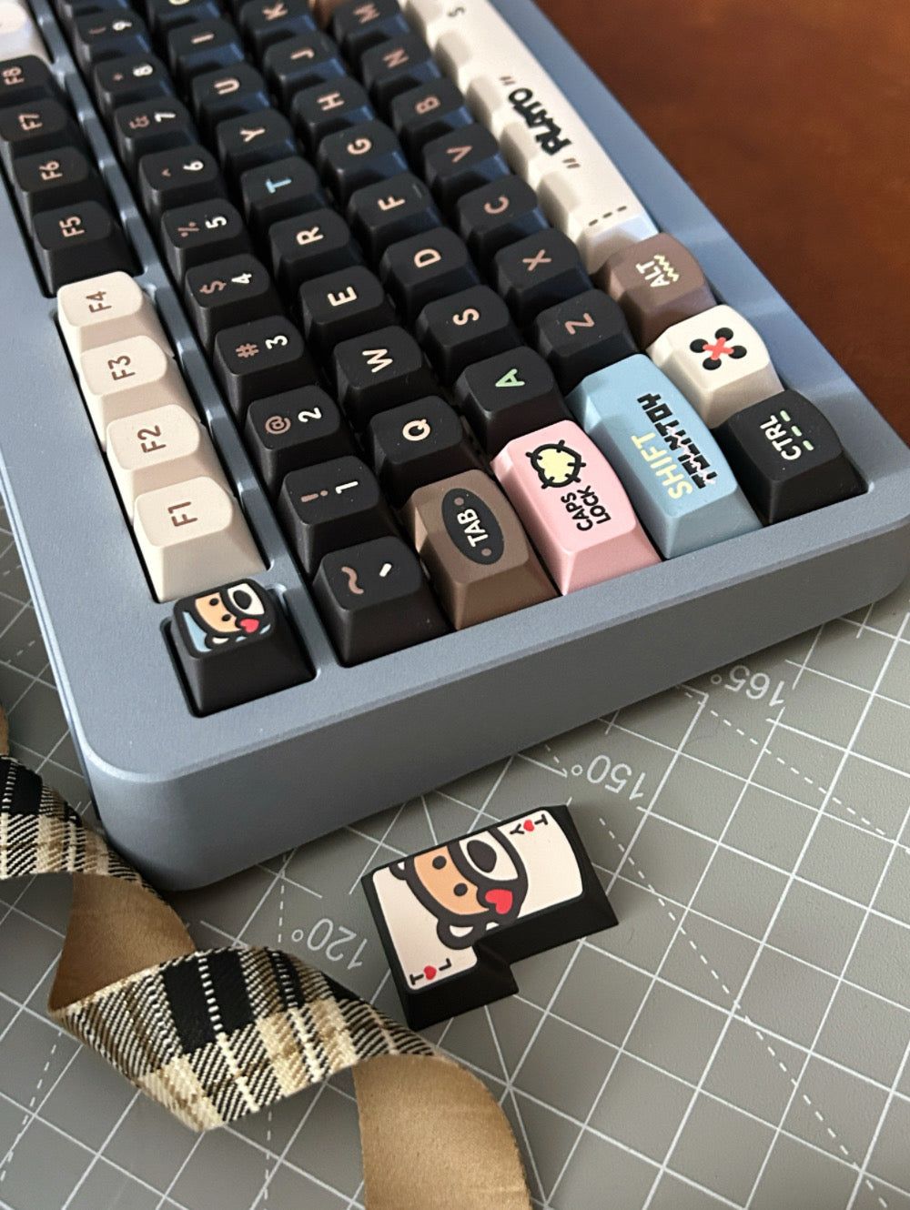 ONLY 1 Instock Prebuilt Aluminum Customized Mechanical Keyboard Matrix Meta75 Istanbul Dirty Blue Set (With Switch & Keycaps)