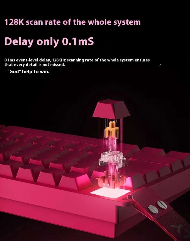 PREBUILT Hot Pink BEAT75 RGB Wireless Tri-Mode Magnetic Switch Gaming Mechanical Keyboard(2-3 wks shipping)