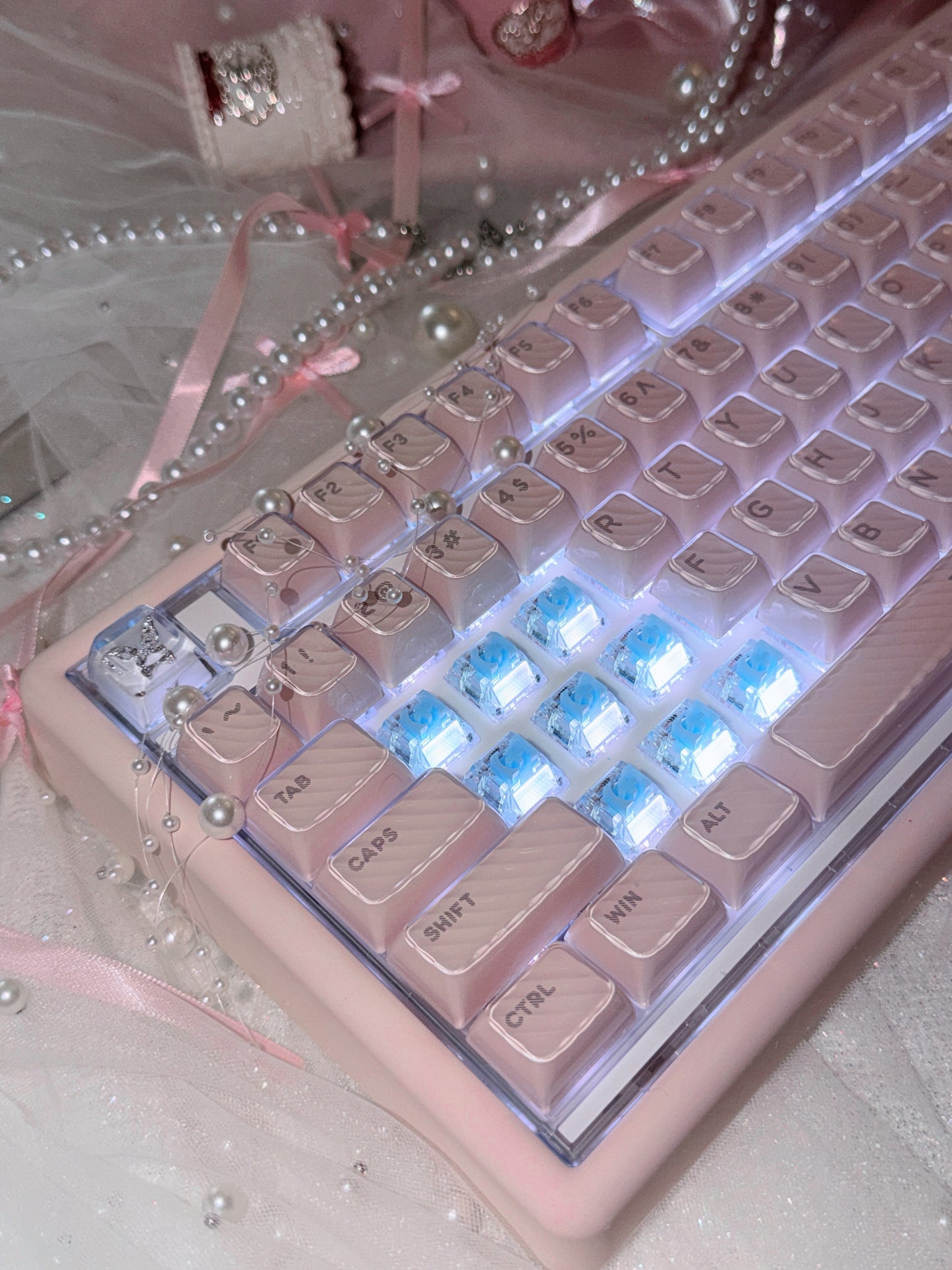 Unboxing Sample For Sales ONLY 1 Instock ainbell base99 pale pink silent switch tri-mode wireless mechanical keyboard