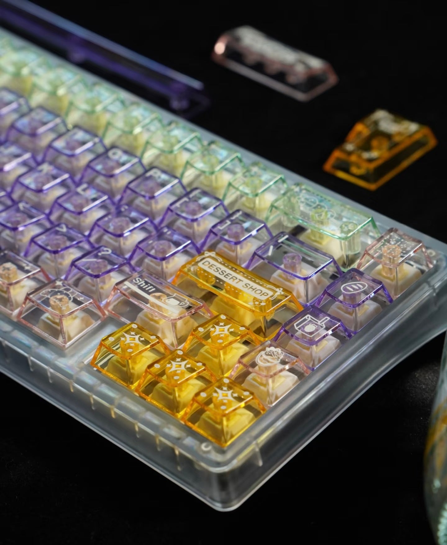 #0180 Crystal Candy Transparent PC Keycap (Keycaps ONLY not including keyboard)